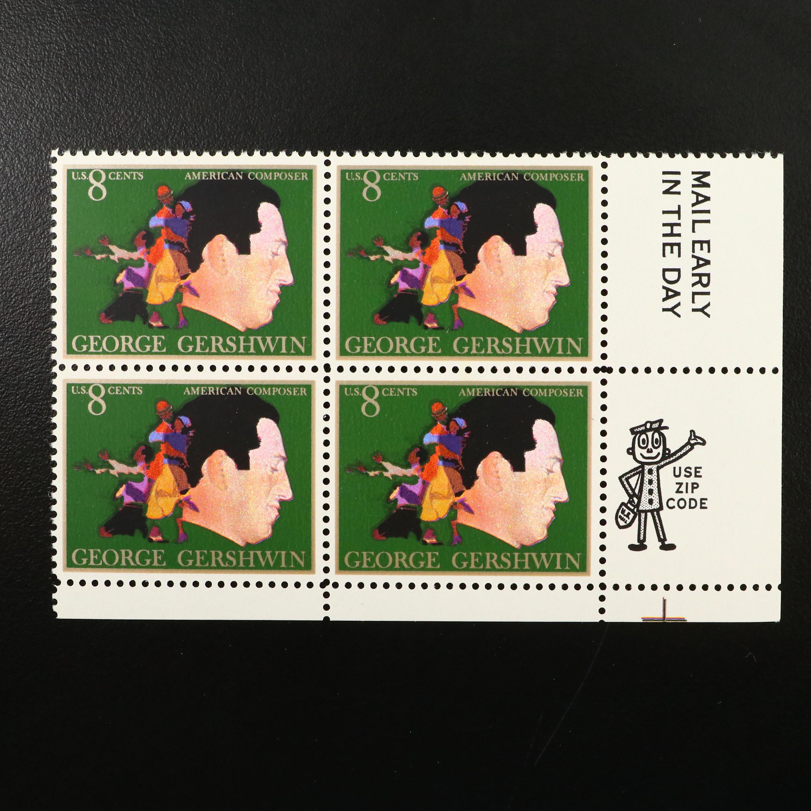 Large Collection of Mint Plate Strip and Plate Block Stamps, 1970s & 1980s