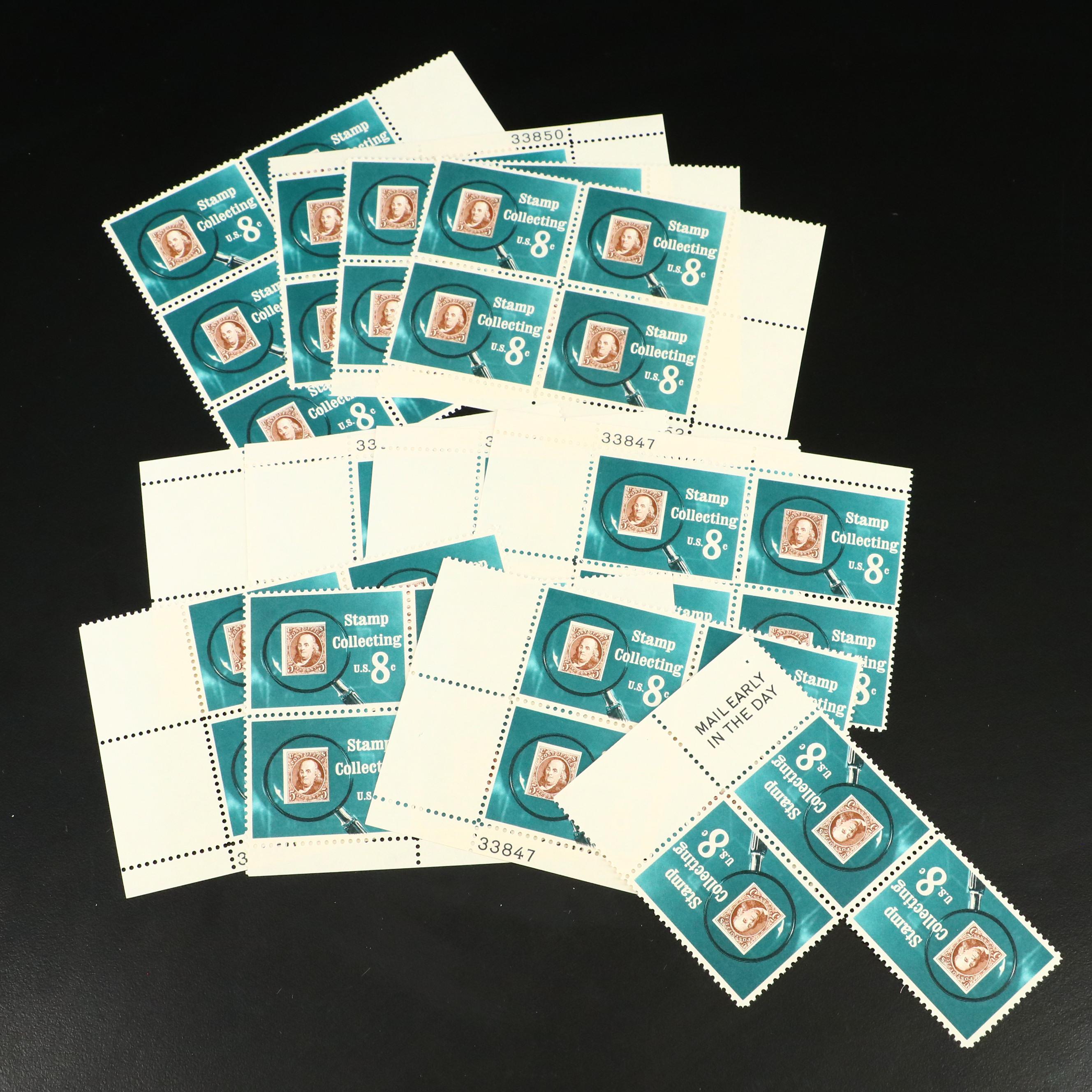 Large Collection of Mint Plate Strip and Plate Block Stamps, 1970s & 1980s