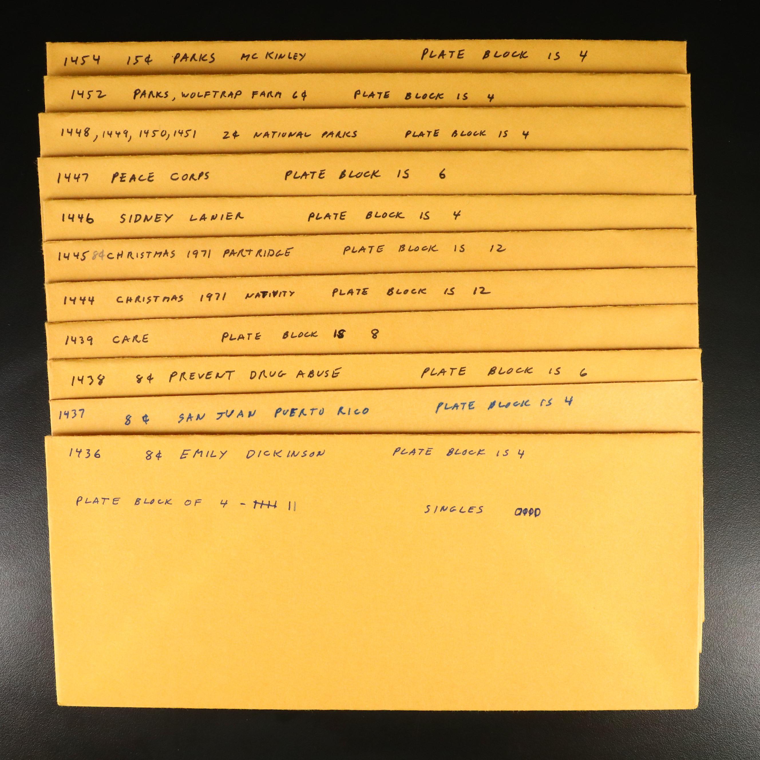 Large Collection of Mint Plate Strip and Plate Block Stamps, 1970s & 1980s