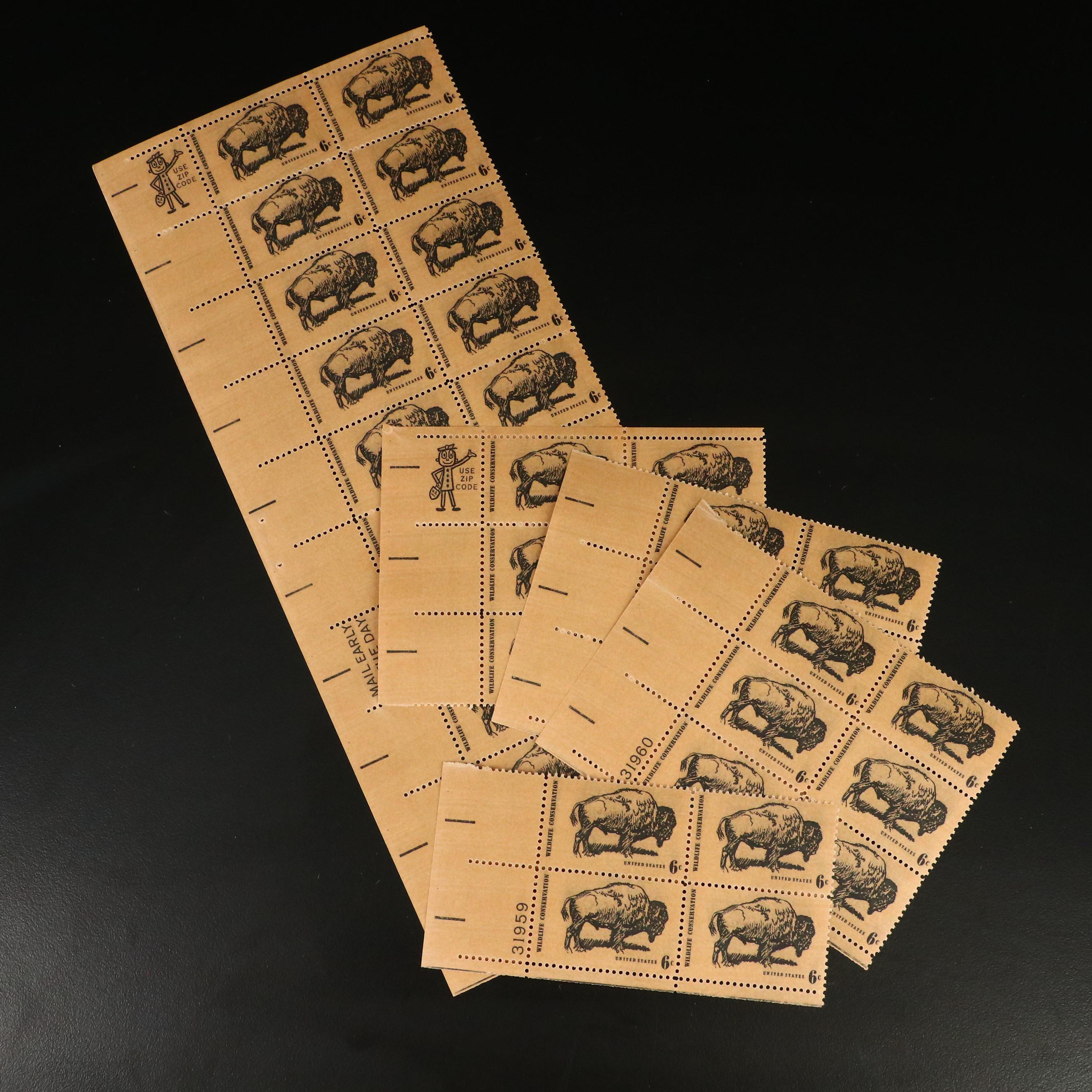 Large Collection of Mint Plate Strip and Plate Block Stamps, 1970s & 1980s