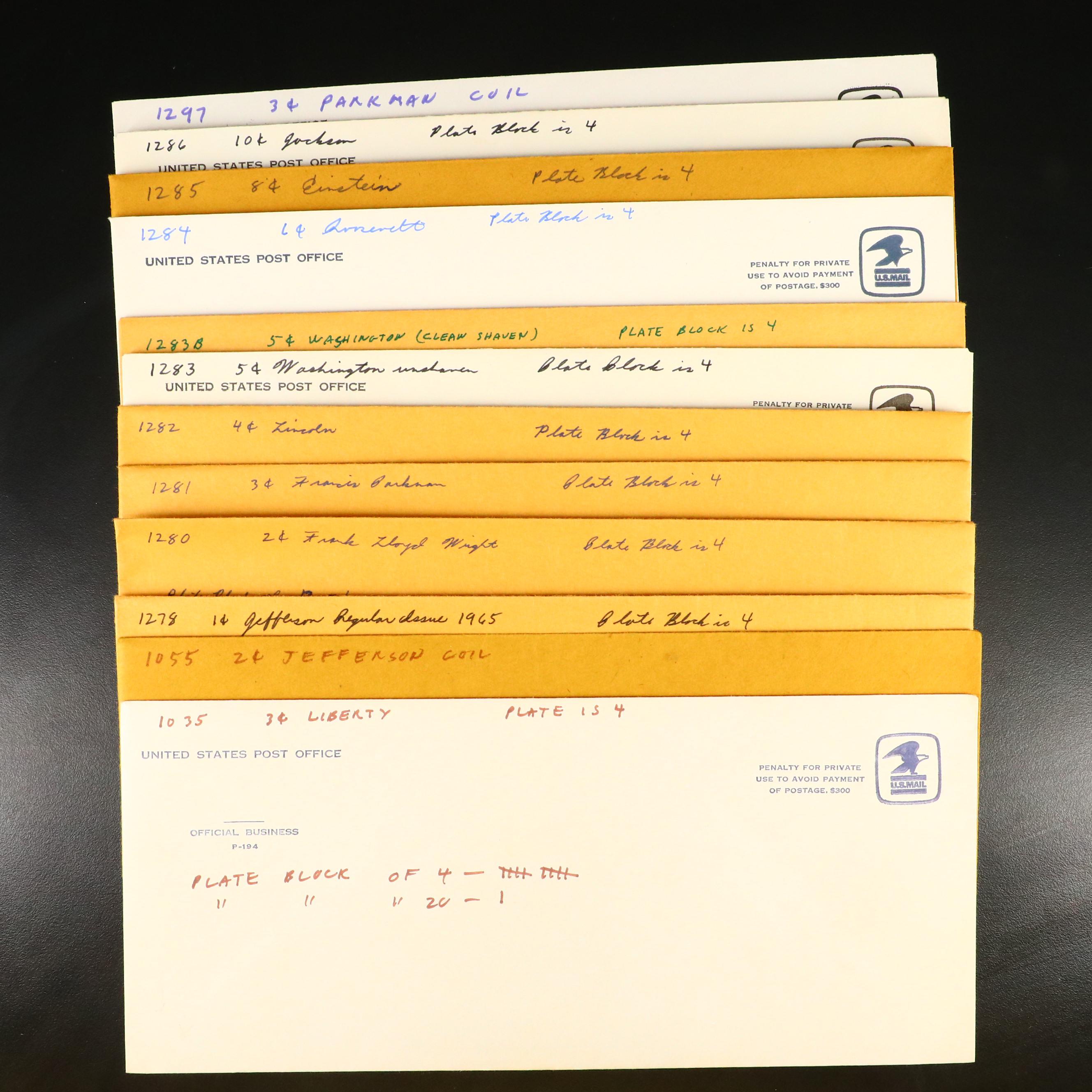 Large Collection of Mint Plate Strip and Plate Block Stamps, 1970s & 1980s