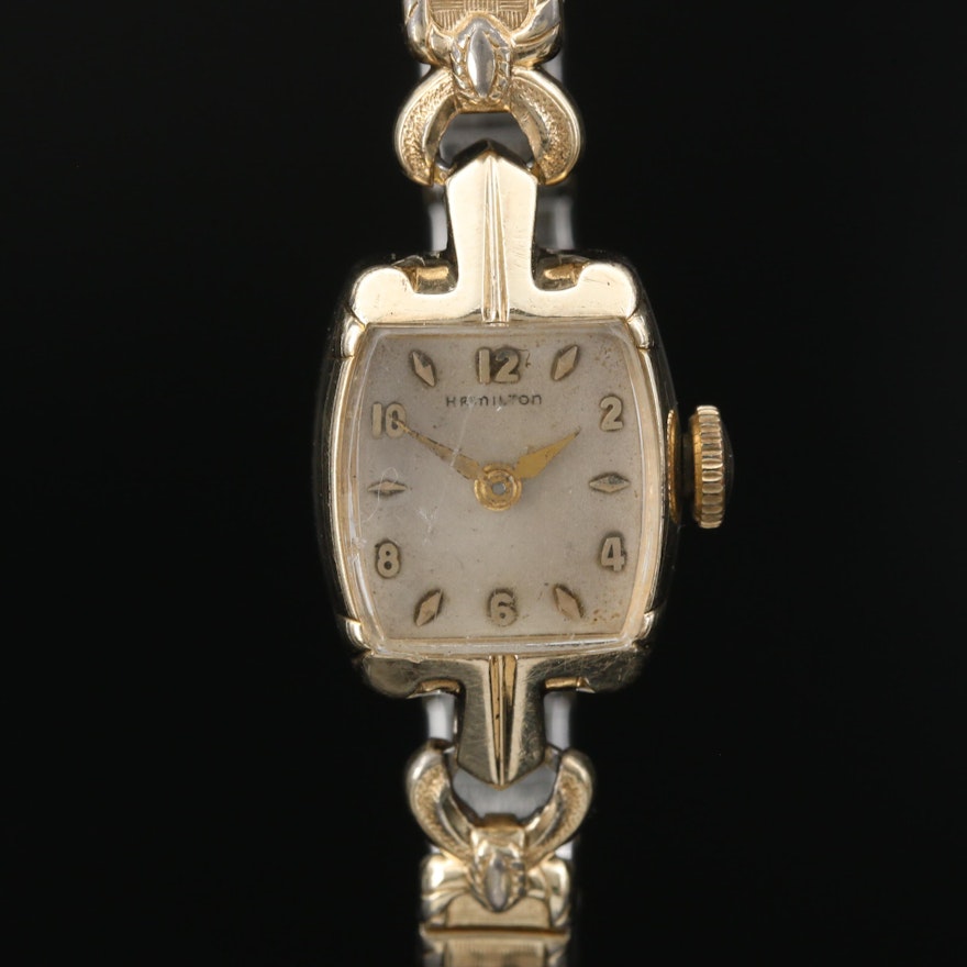 1950 Hamilton Sonya 10K Yellow Gold Stem Wind Wristwatch