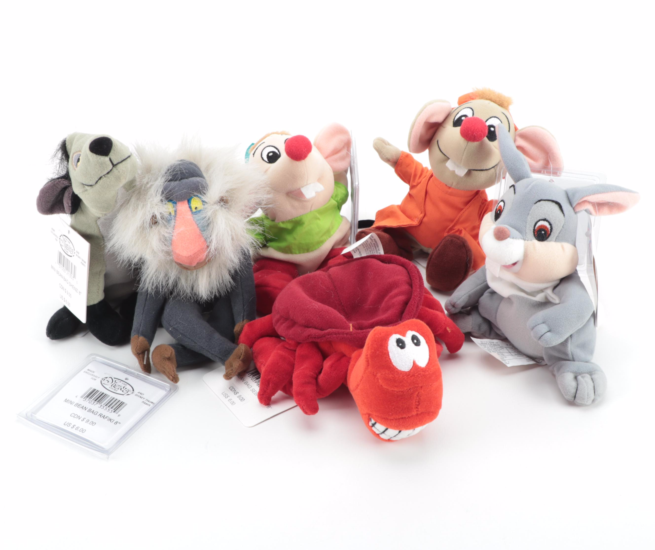 Walt Disney Plush Characters Including "Cuppy" and "Toy Story"