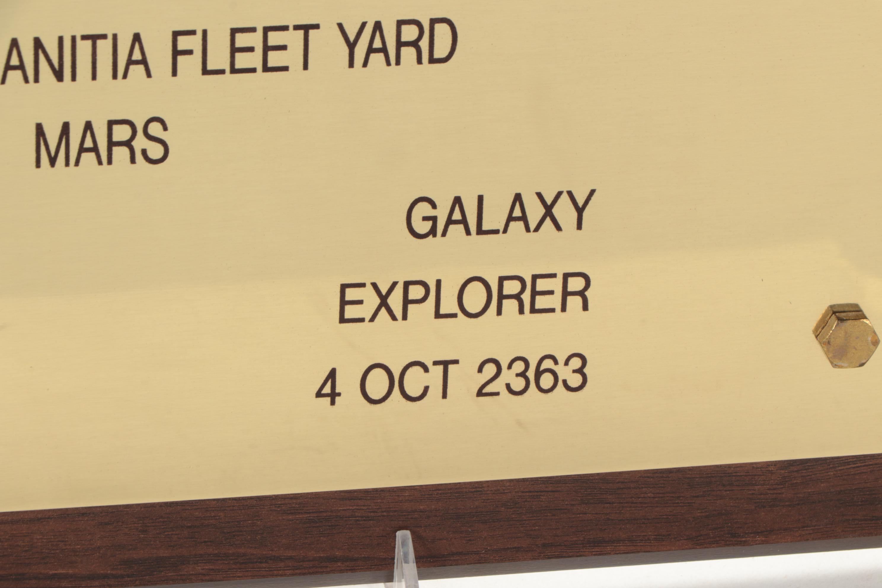 Star Trek "U.S.S. Enterprise" Television Crew Recognition Plaque