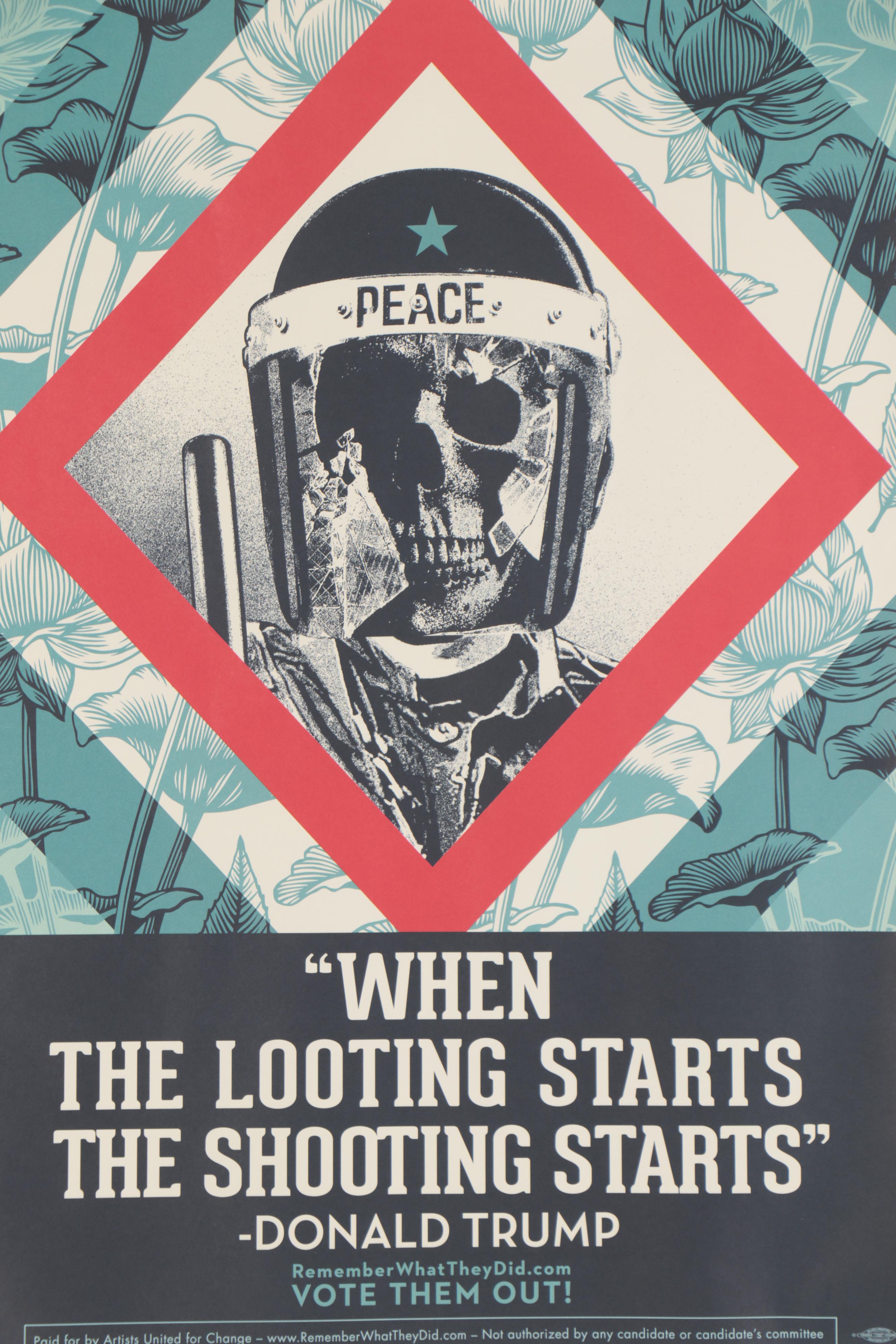 Shepard Fairey for Remember What They Did Offset Print "Vote Them Out!" 2020