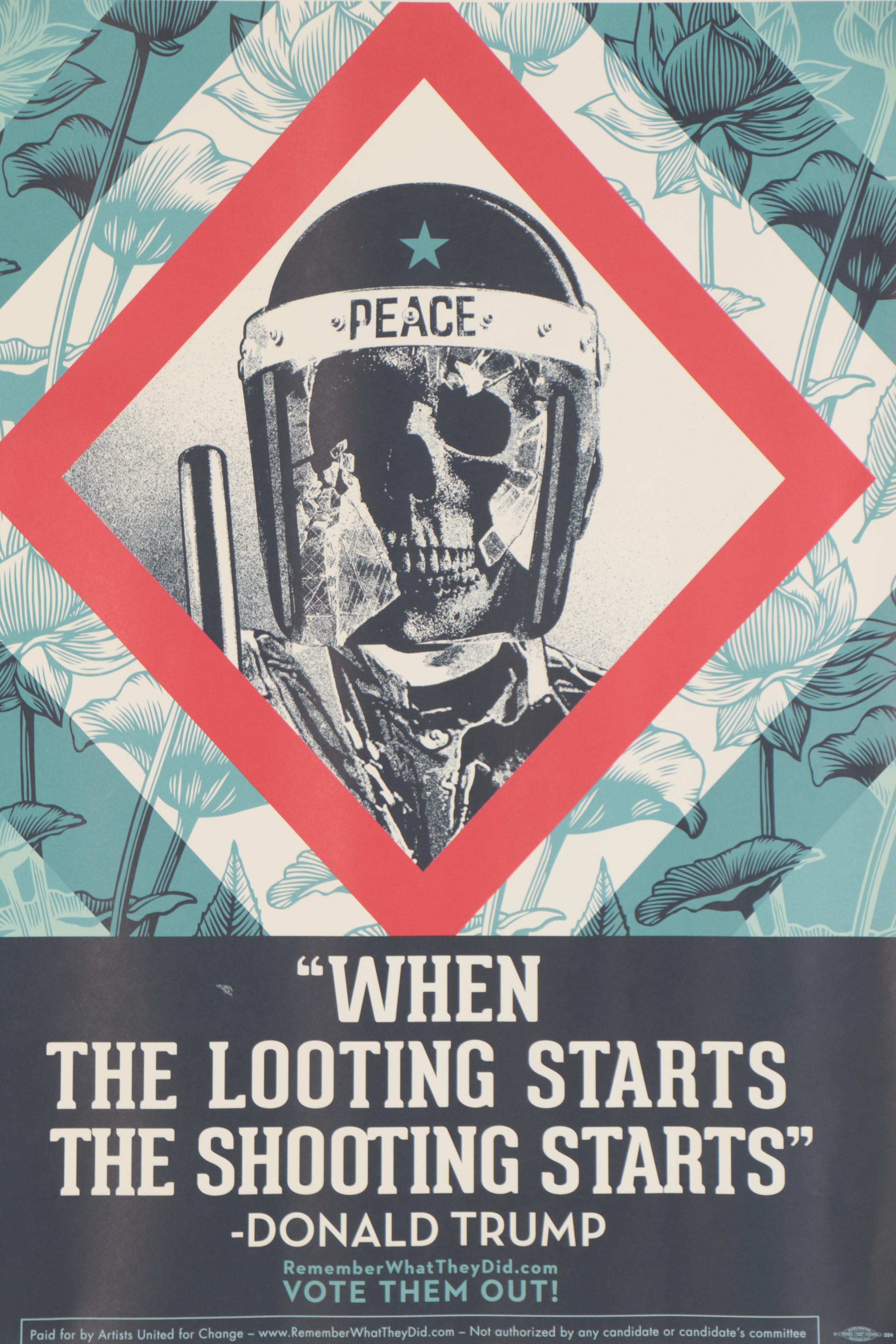 Shepard Fairey for Remember What They Did Offset Print "Vote Them Out!" 2020