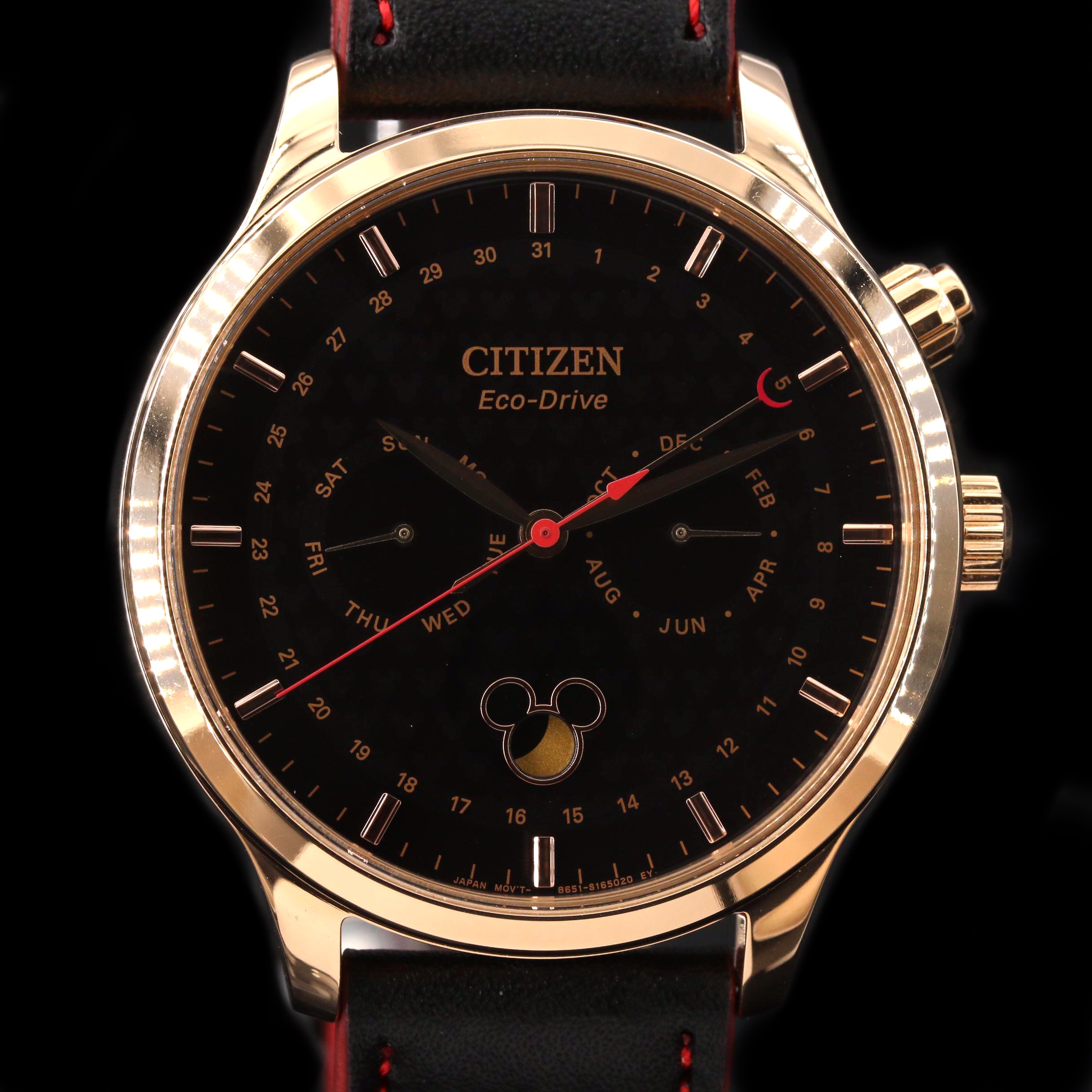 Citizen Eco-Drive Mickey Mouse Triple Calendar Gold Tone Watch