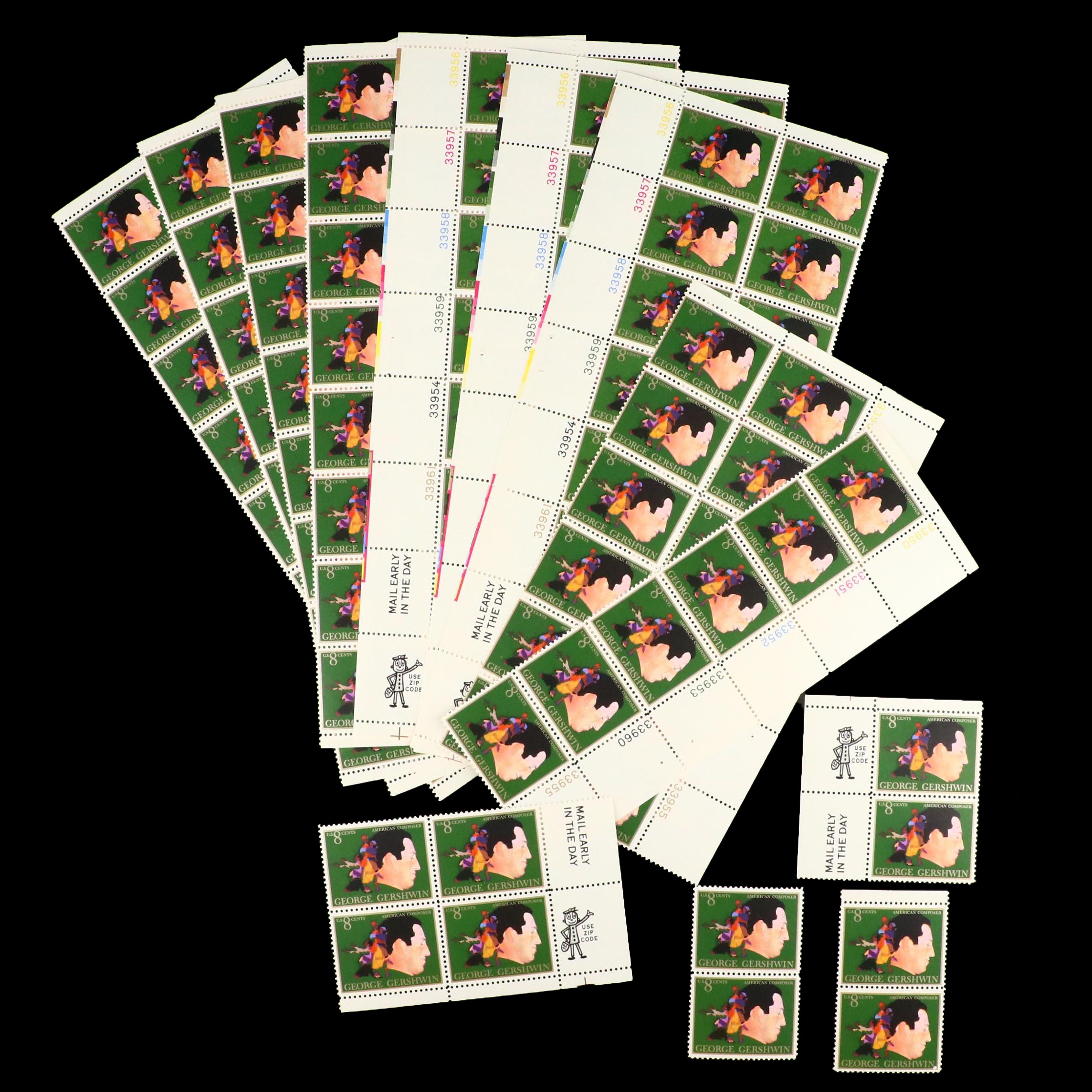 Large Collection of Mint Plate Strip and Plate Block Stamps, 1970s & 1980s