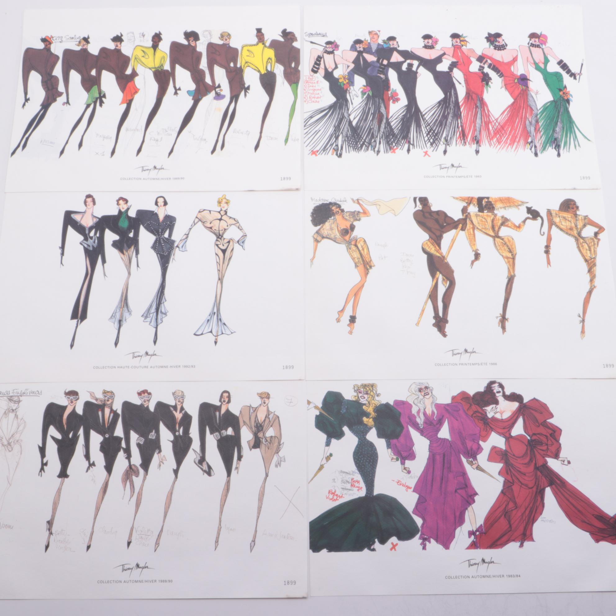 Offset Lithograph Portfolio after Thierry Mugler Fashion Illustrations, 1998