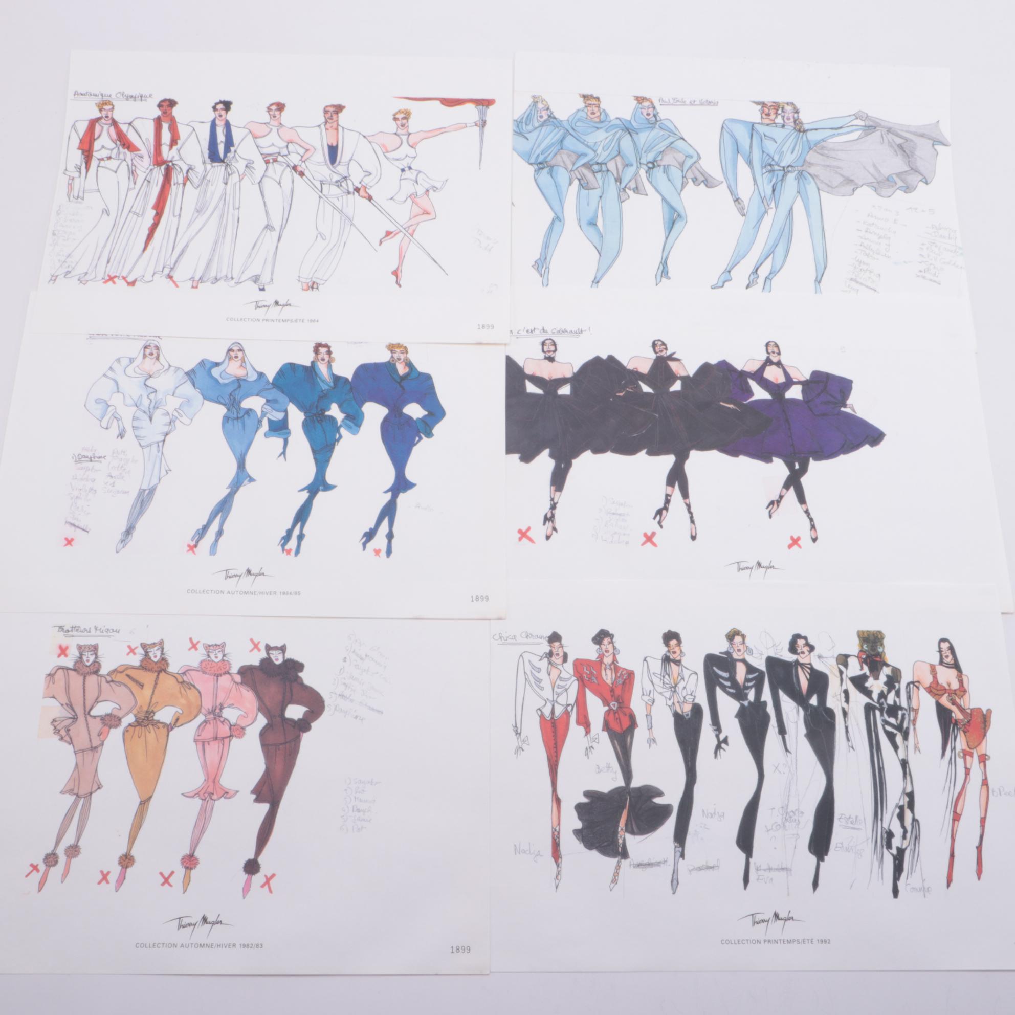 Offset Lithograph Portfolio after Thierry Mugler Fashion Illustrations, 1998