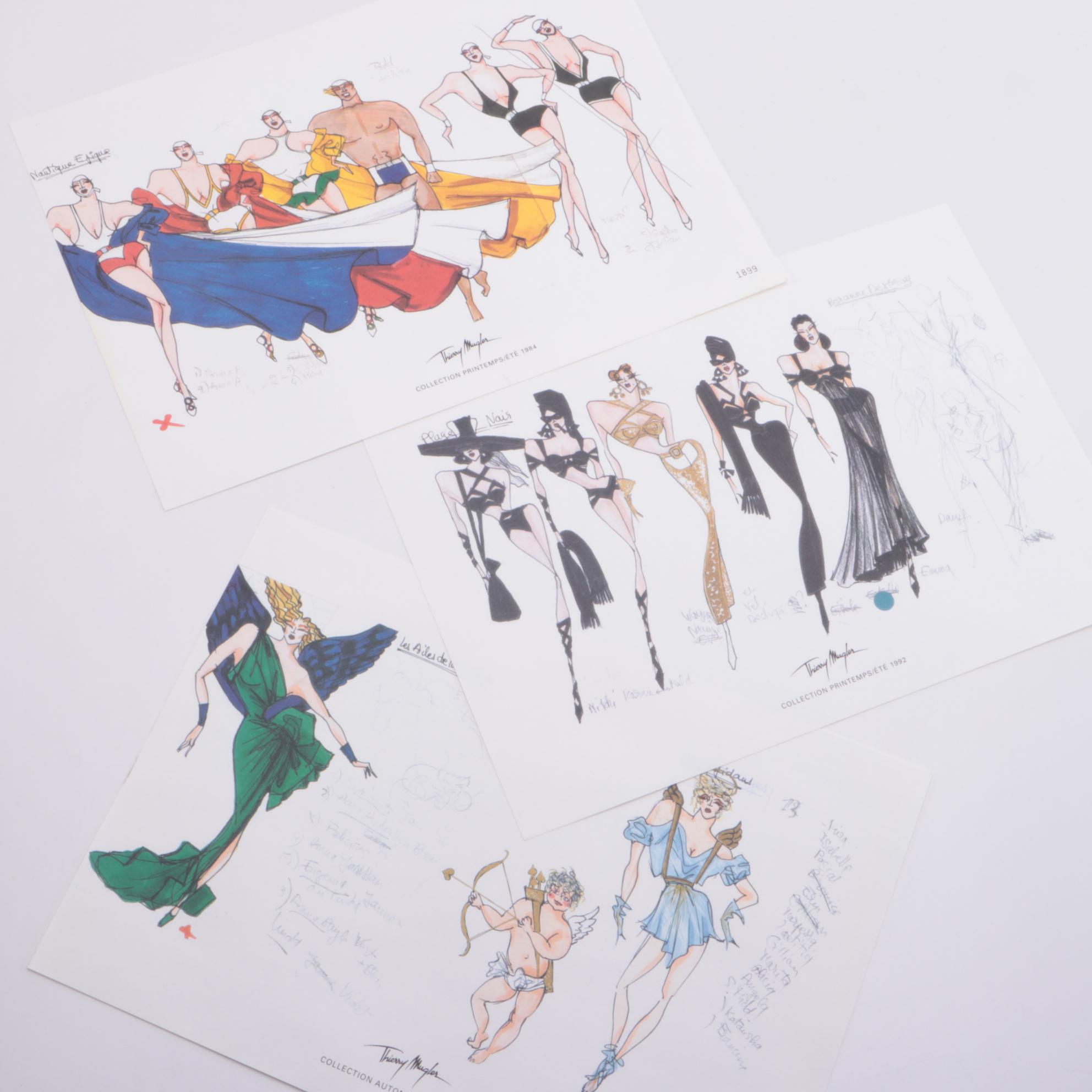 Offset Lithograph Portfolio after Thierry Mugler Fashion Illustrations, 1998