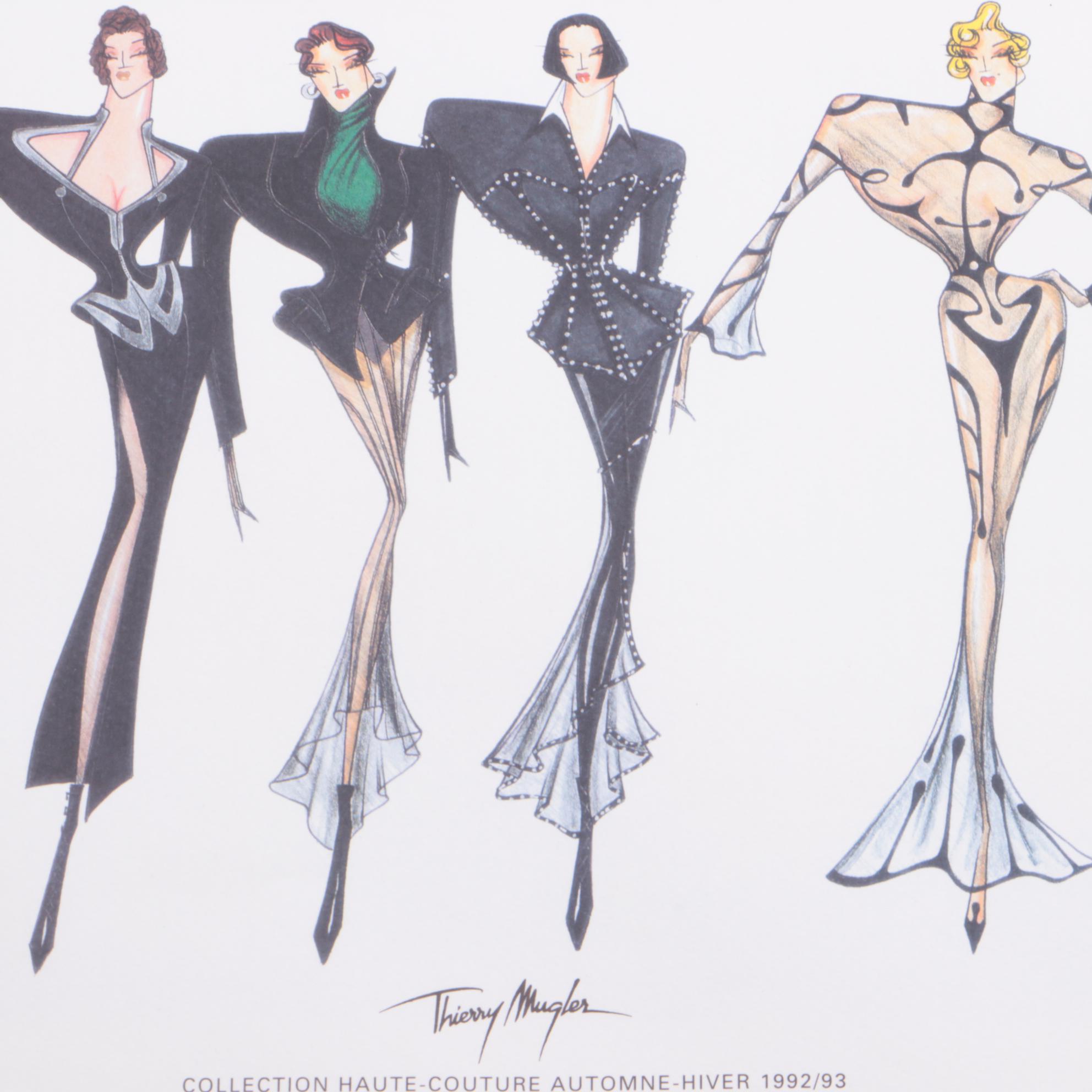 Offset Lithograph Portfolio after Thierry Mugler Fashion Illustrations, 1998