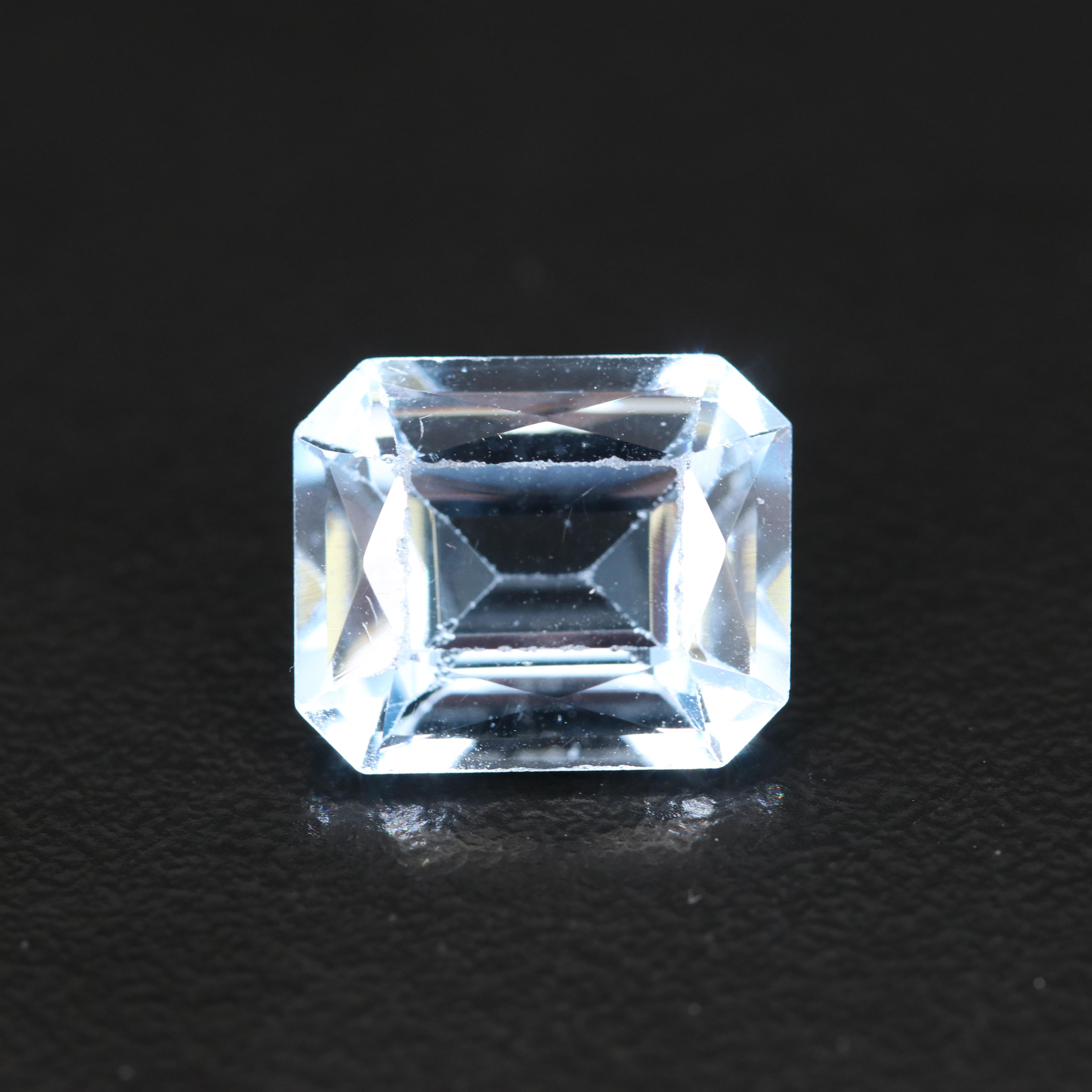 Loose Laboratory Grown Cut Cornered Rectangular Faceted Spinel