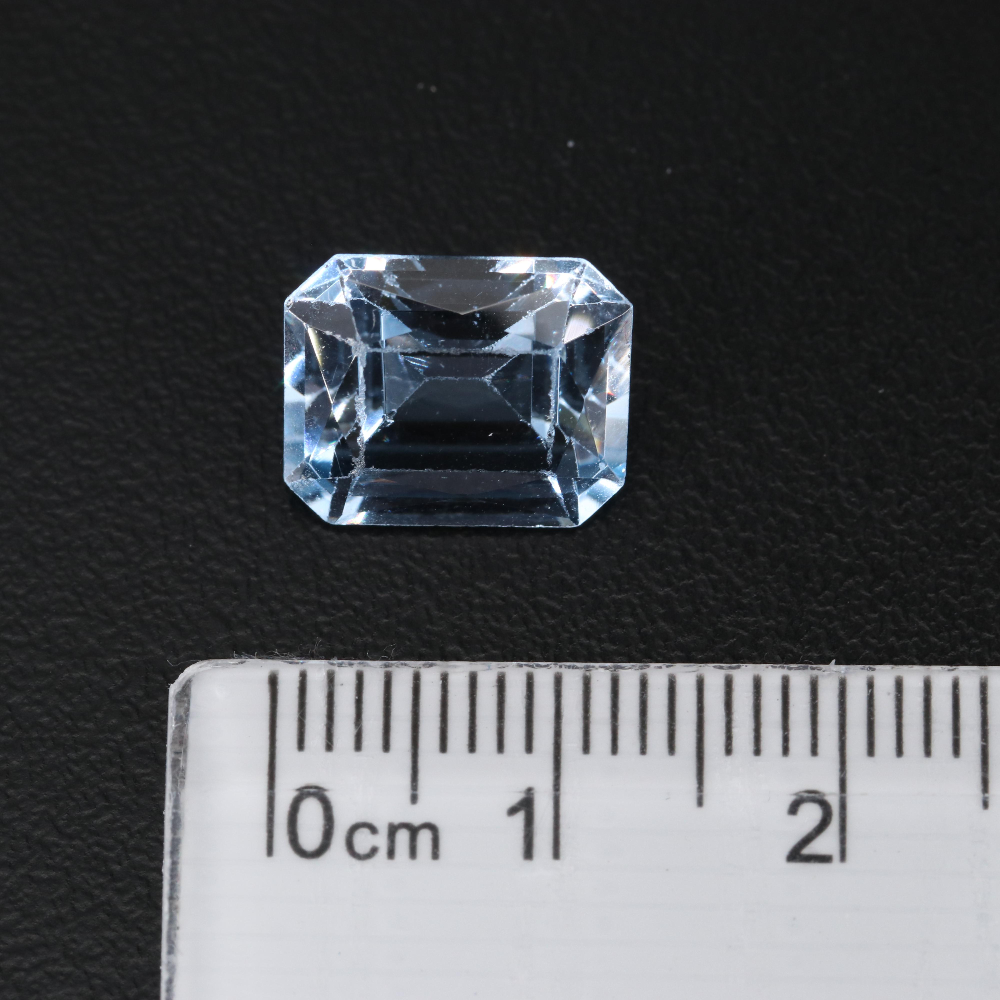 Loose Laboratory Grown Cut Cornered Rectangular Faceted Spinel