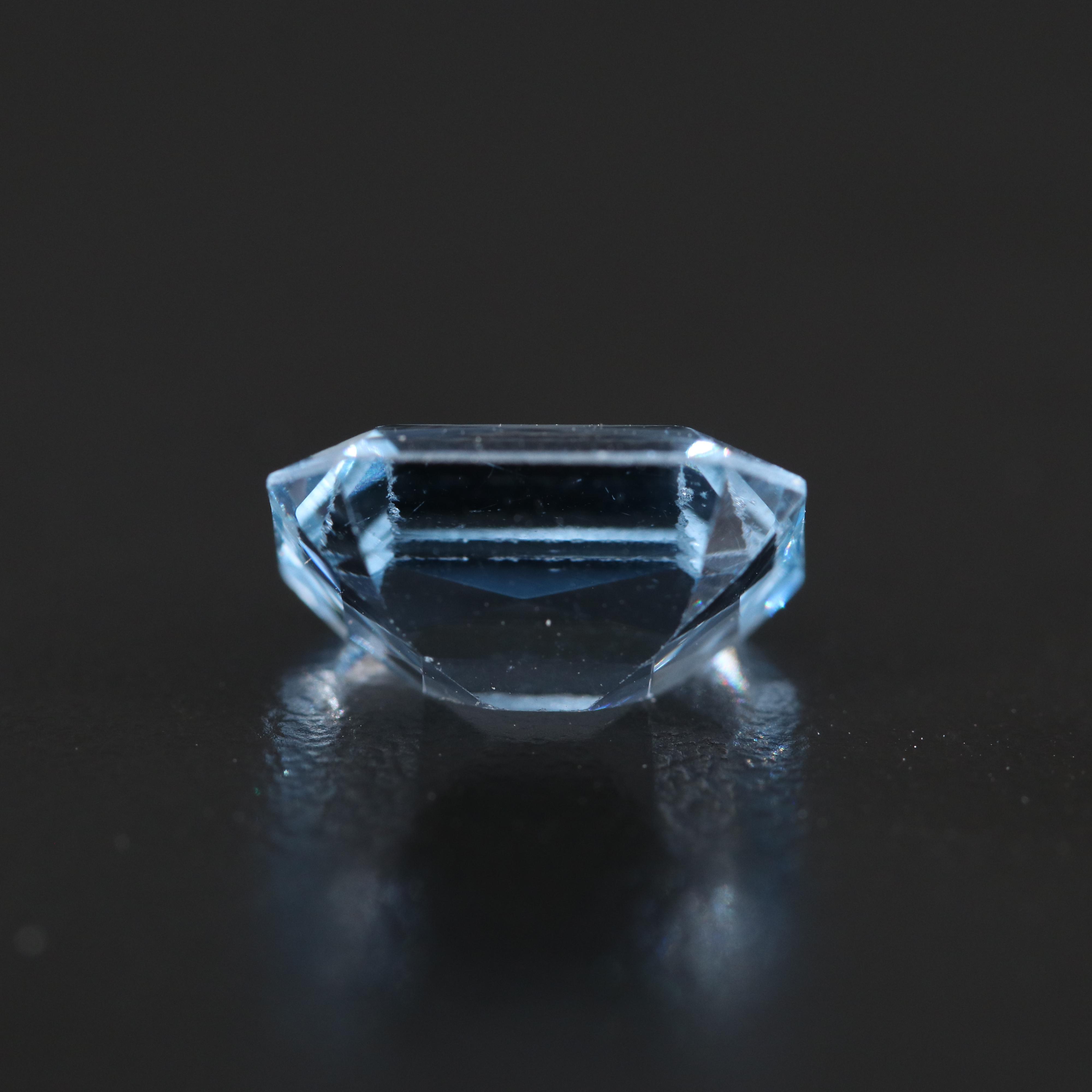 Loose Laboratory Grown Cut Cornered Rectangular Faceted Spinel