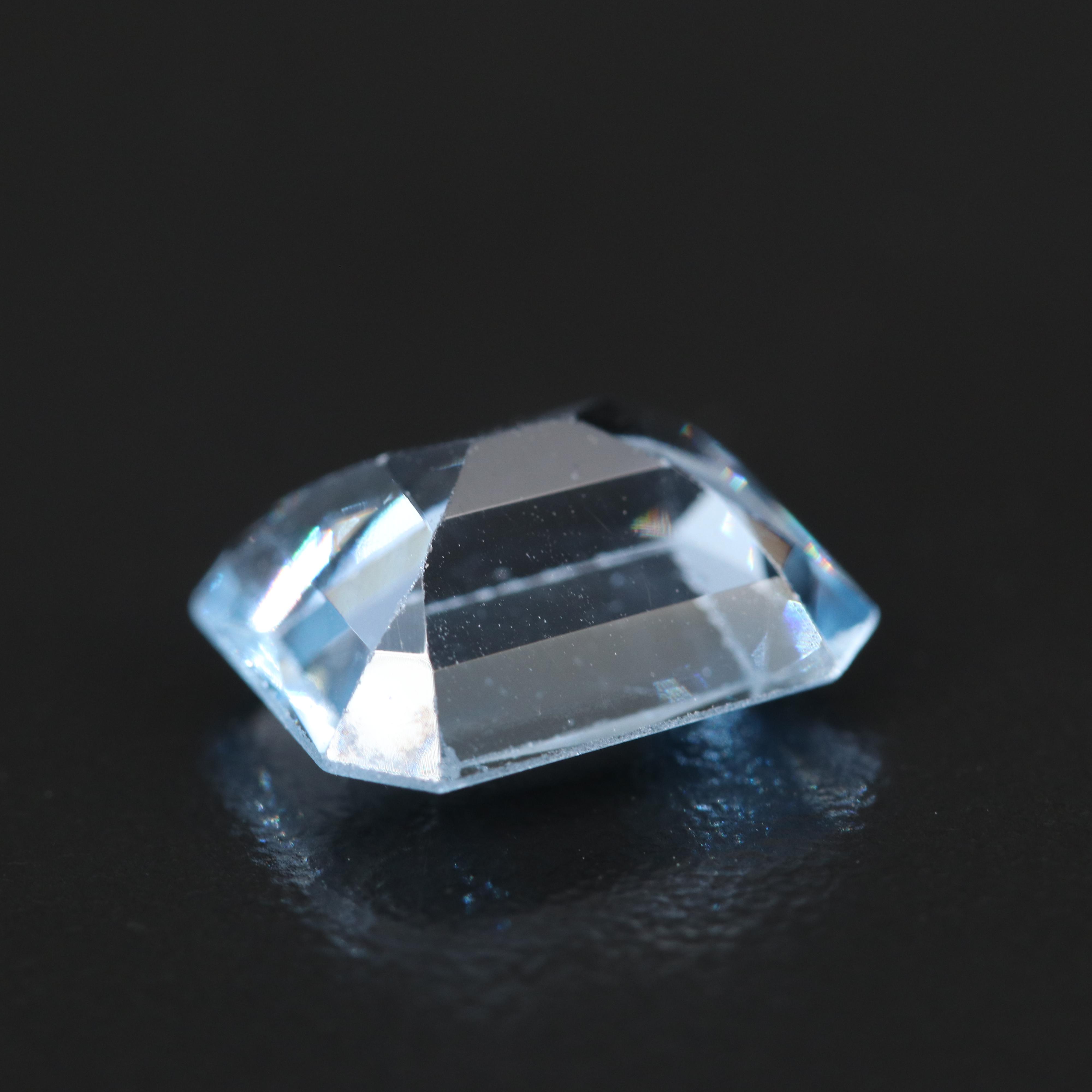 Loose Laboratory Grown Cut Cornered Rectangular Faceted Spinel