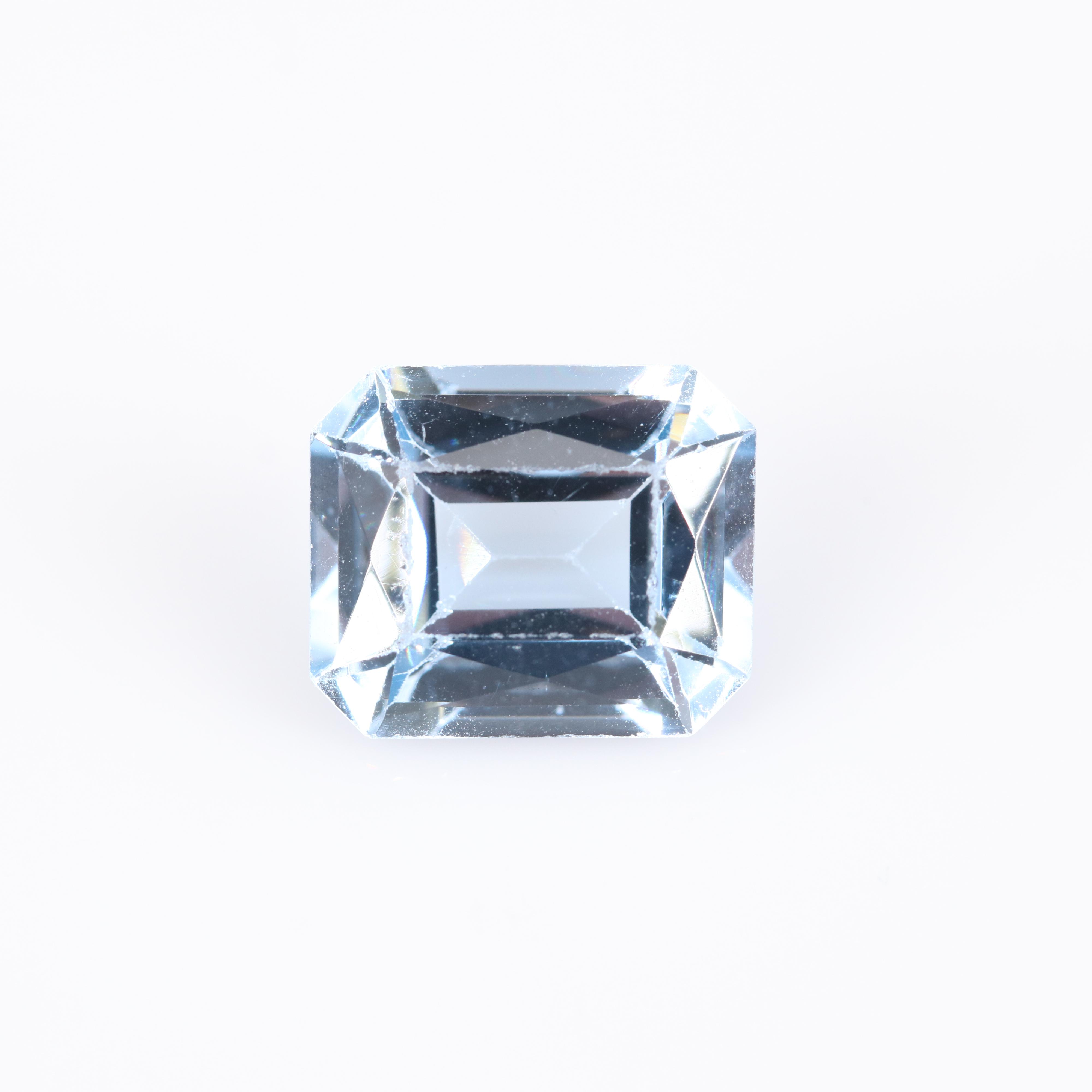 Loose Laboratory Grown Cut Cornered Rectangular Faceted Spinel