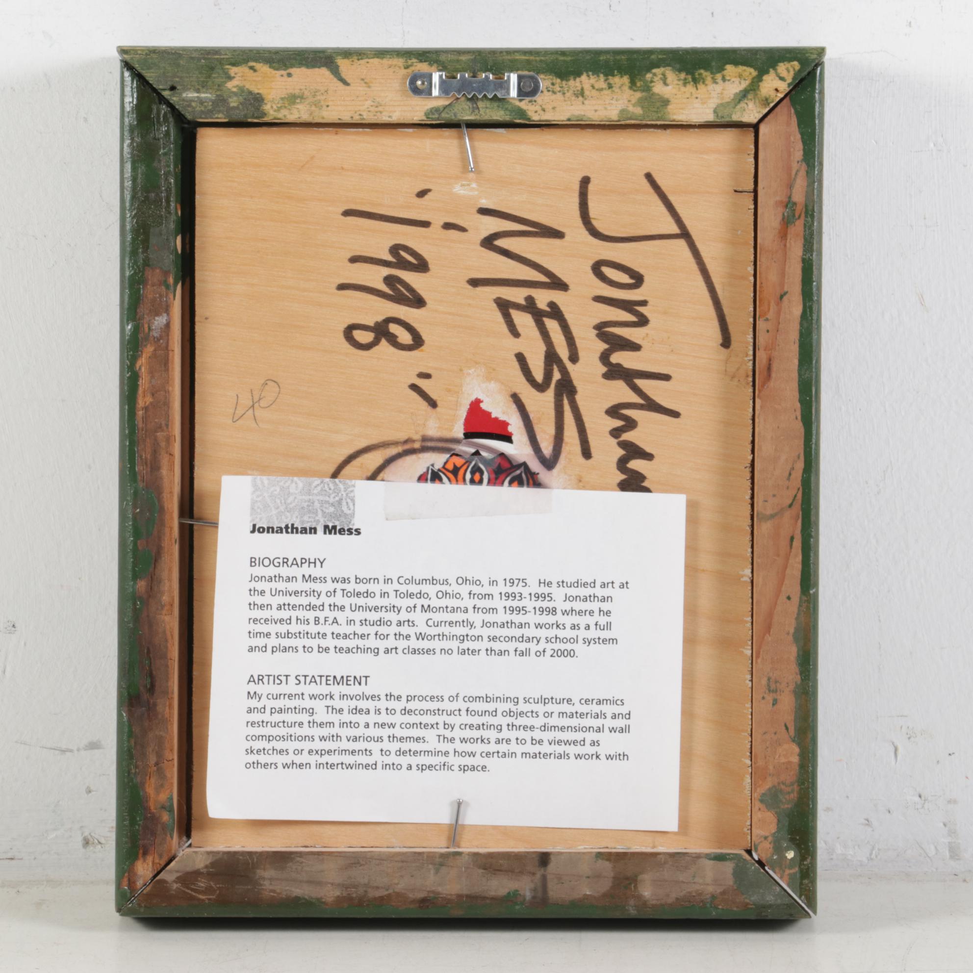 Jonathan Mess Ceramic Sculptural Tile, 1998