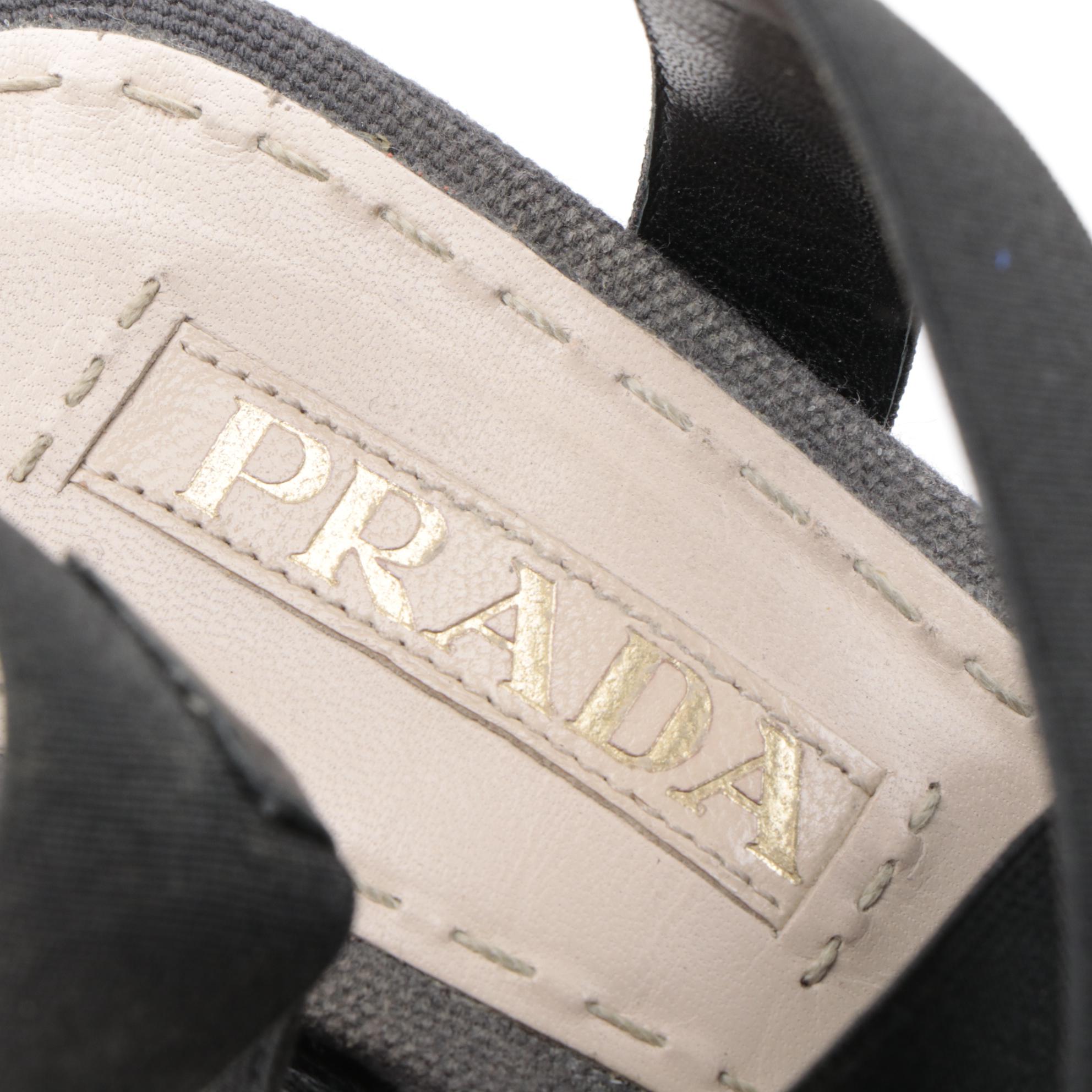 Prada Multicolor Elastic High-Heeled Sandals with Box