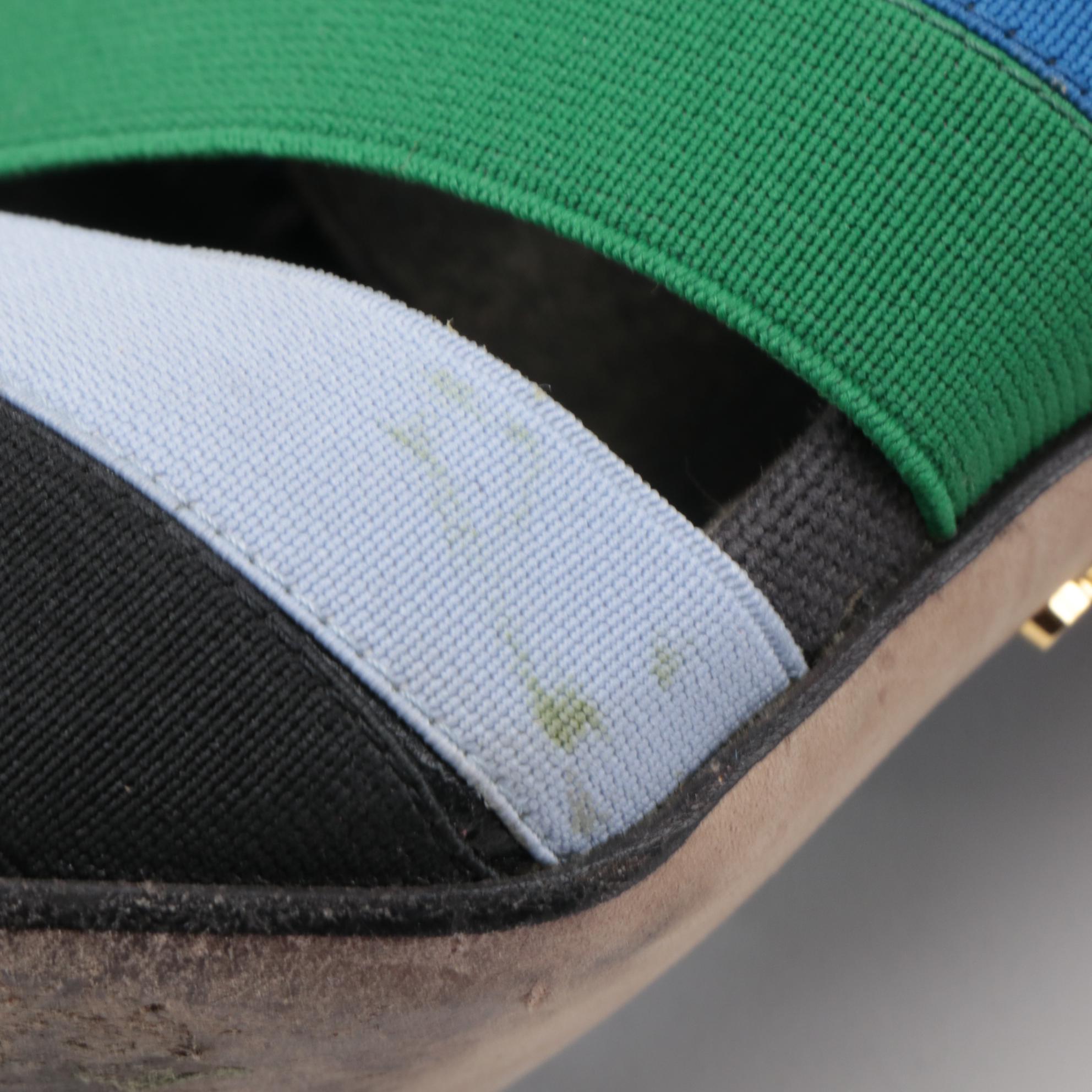 Prada Multicolor Elastic High-Heeled Sandals with Box