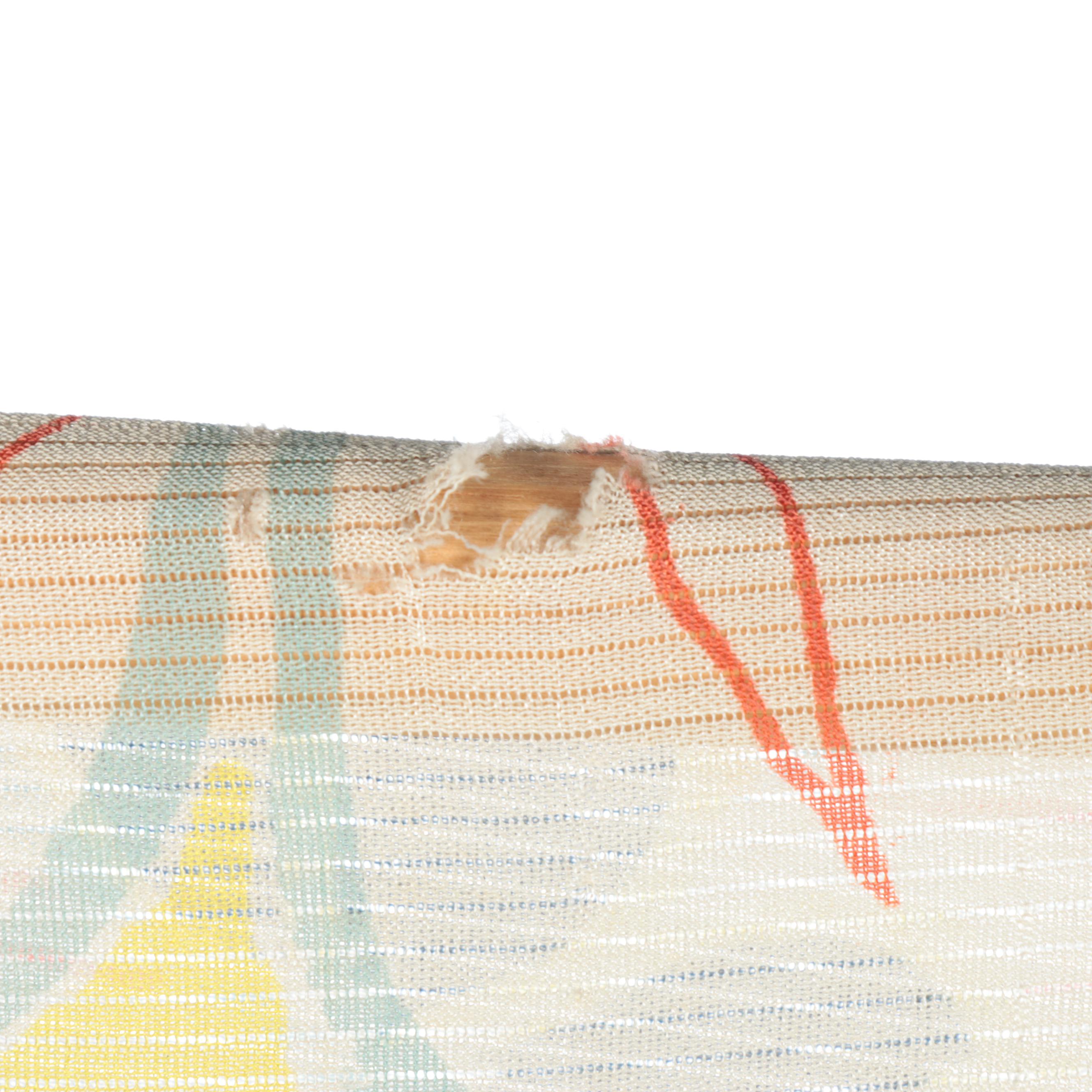 Ro Woven Green Floral Silk Natsu Kimono, Shōwa Period