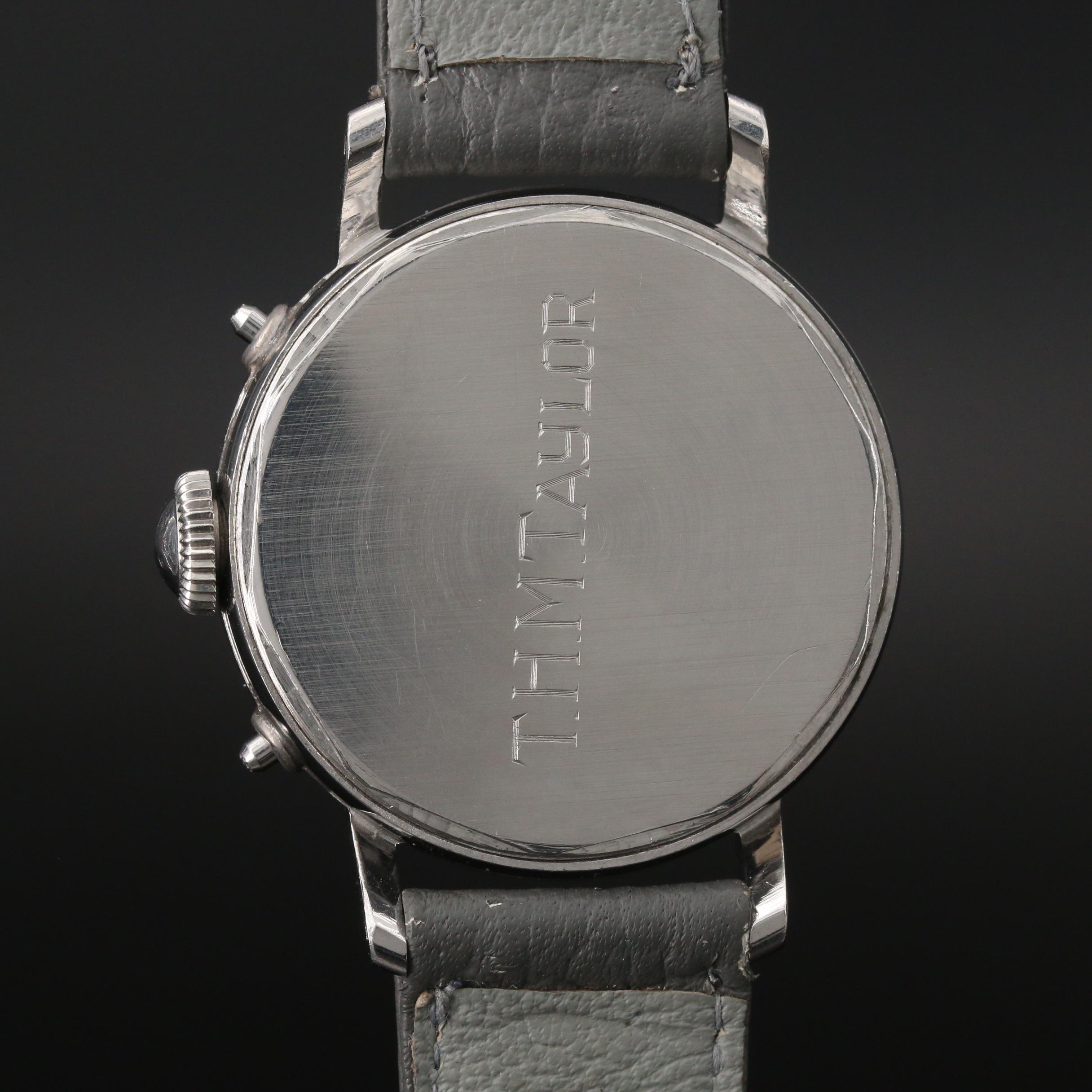 Vintage Movado Calendograf Stainless Steel Stem Wind Watch