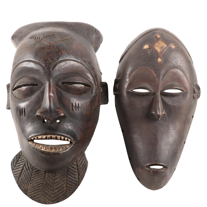 Central African Carved Wood Masks