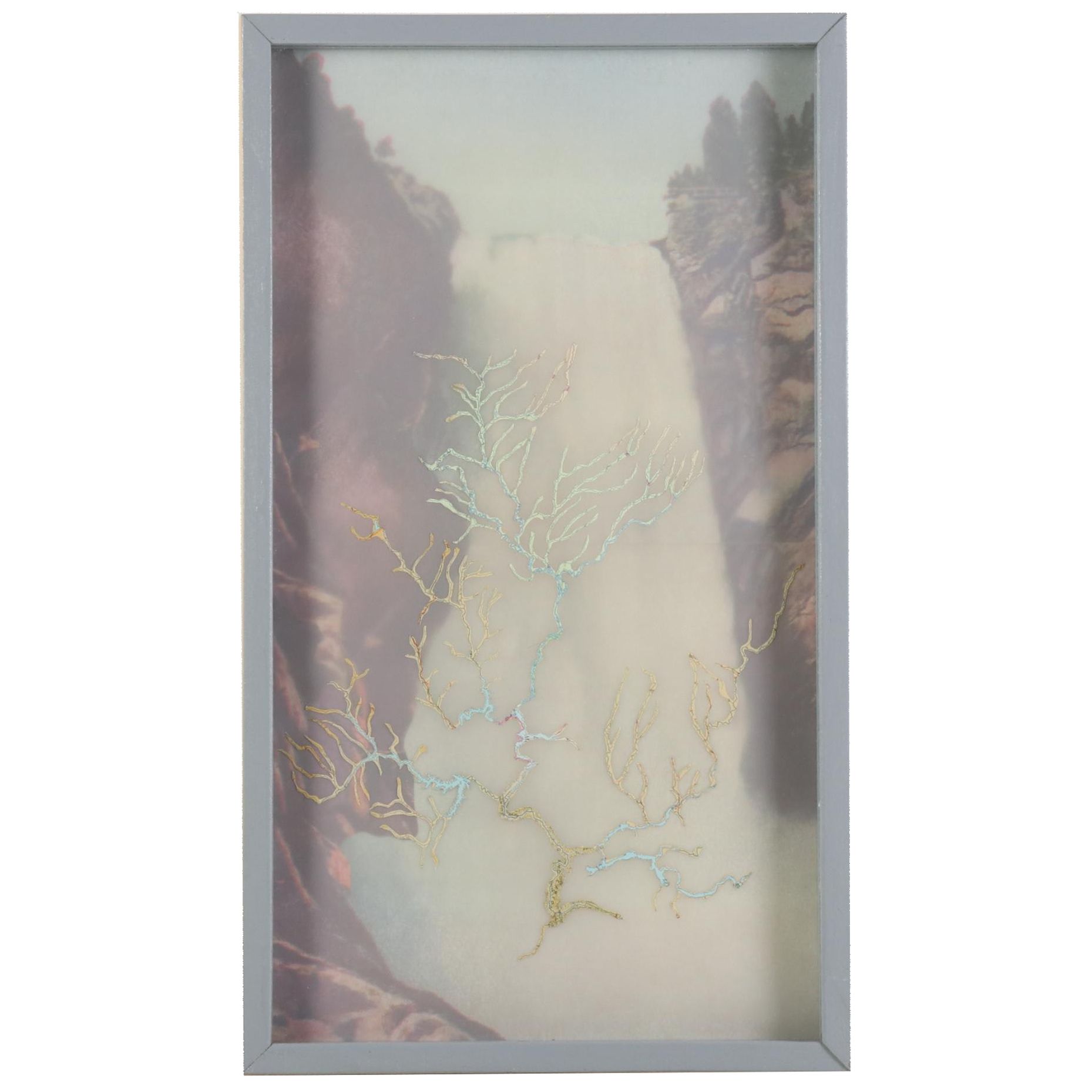 Kurt Lightner Mixed Media Collage from "Renmnants Map" Series, 2000