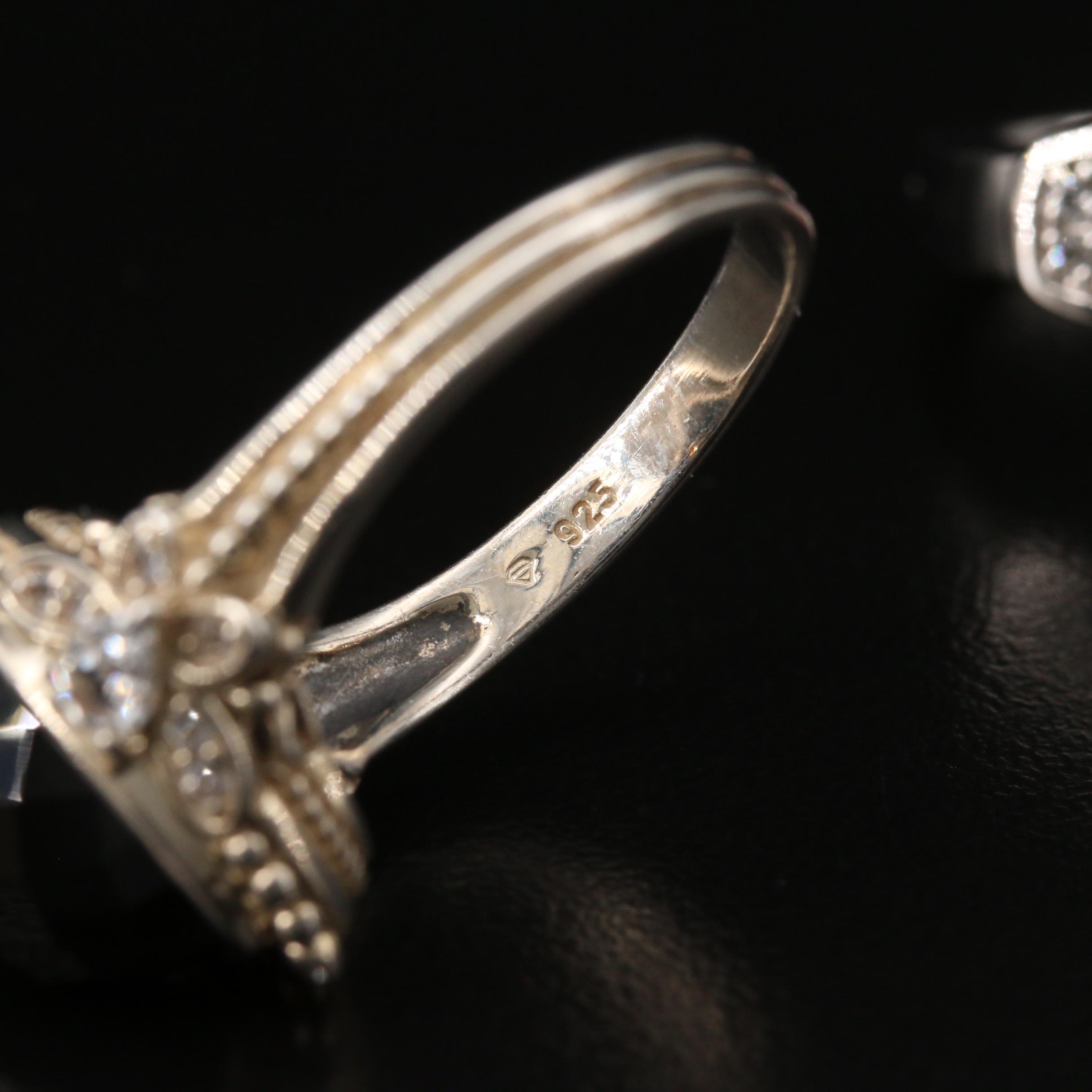 Sterling Rings Featuring Diamond, Black Spinel, Rose Quartz and More