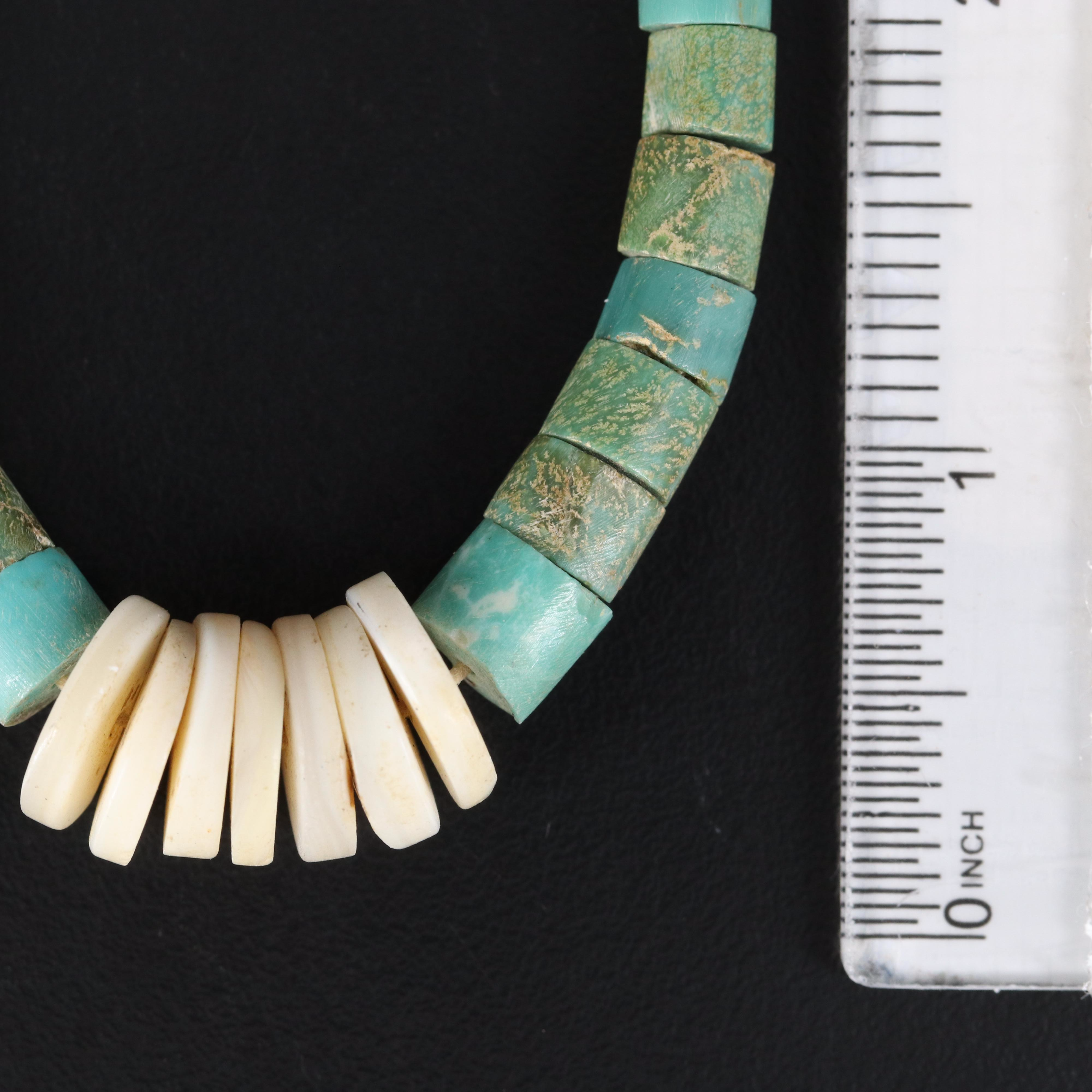 Turquoise, Bone and Coral Beaded Necklaces