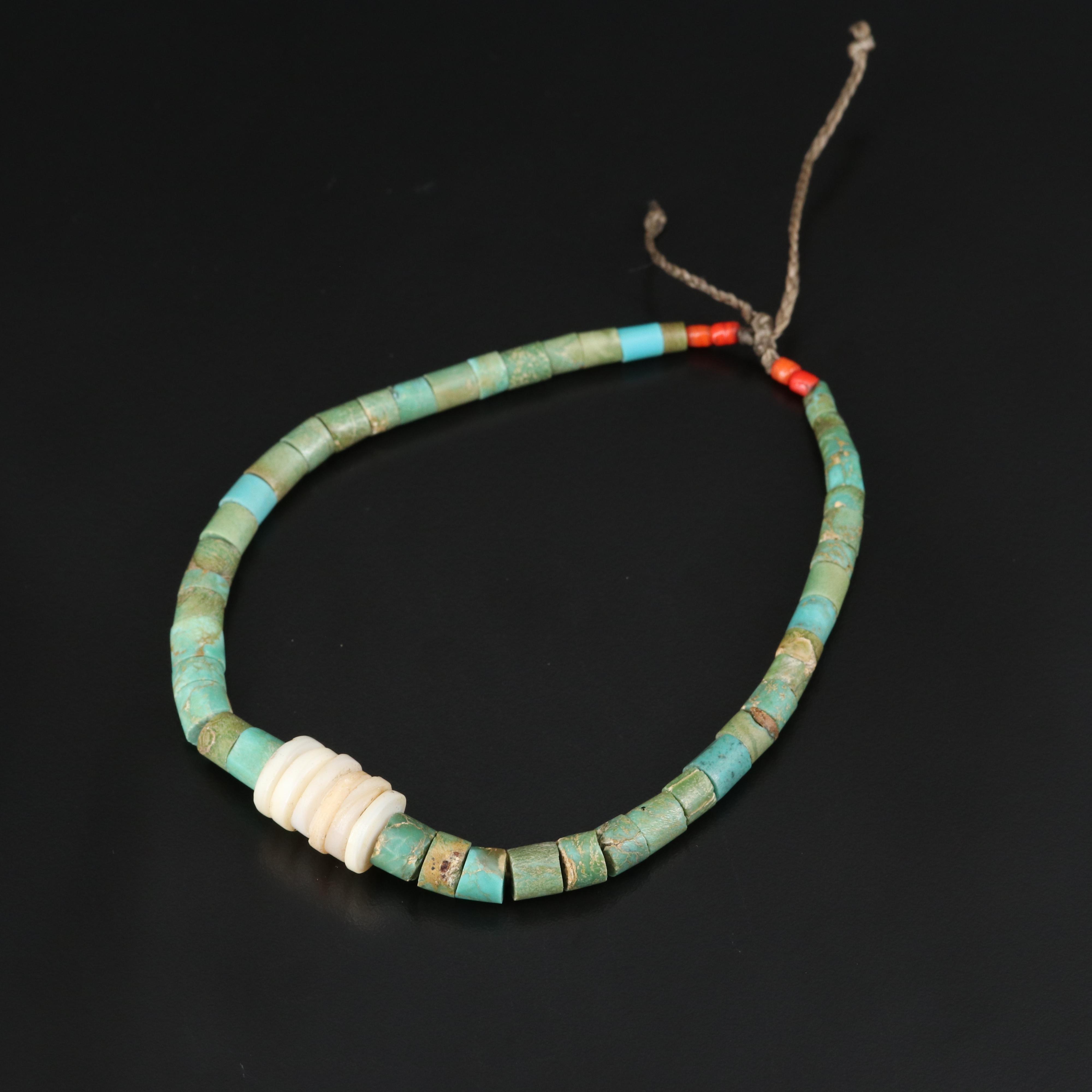 Turquoise, Bone and Coral Beaded Necklaces