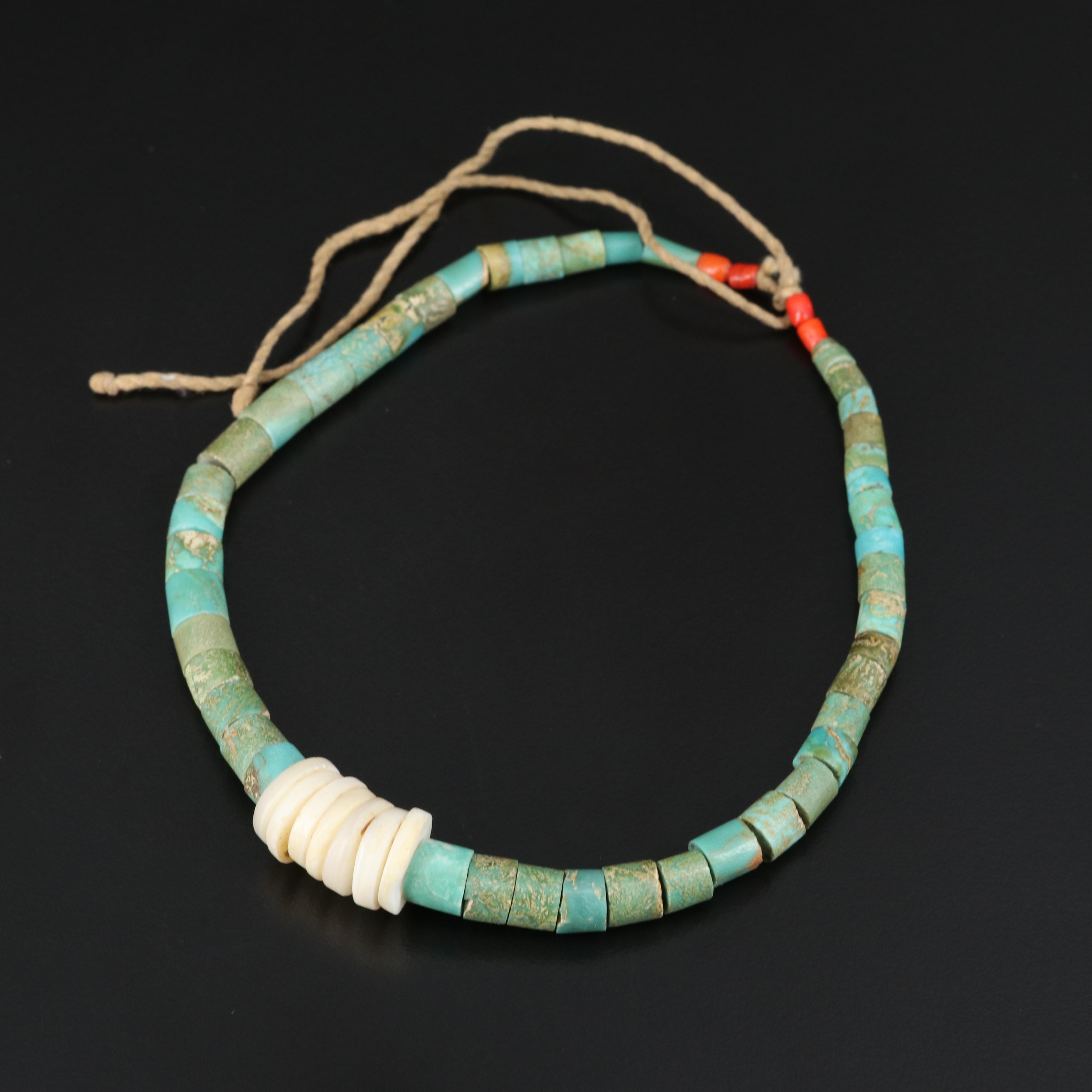 Turquoise, Bone and Coral Beaded Necklaces