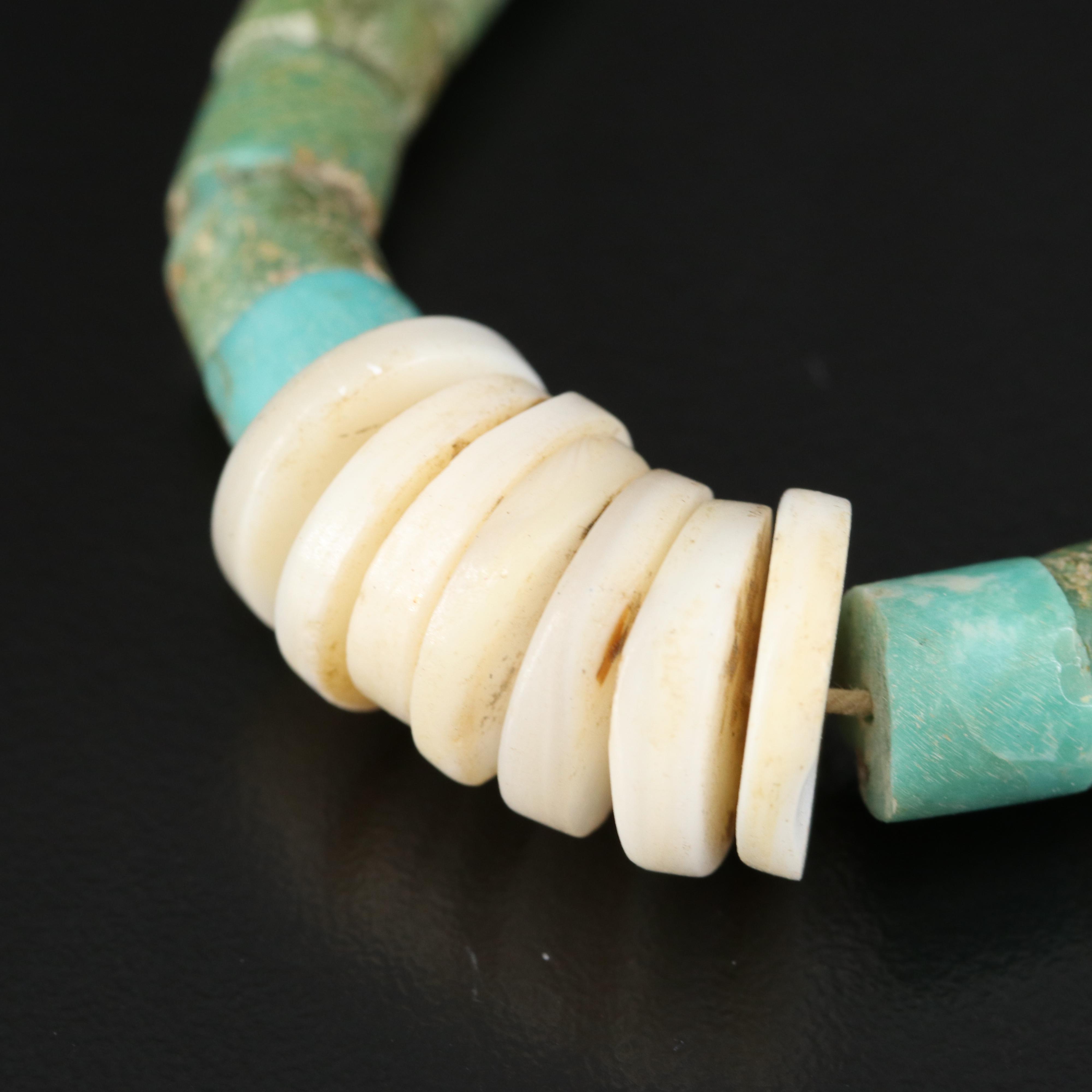 Turquoise, Bone and Coral Beaded Necklaces