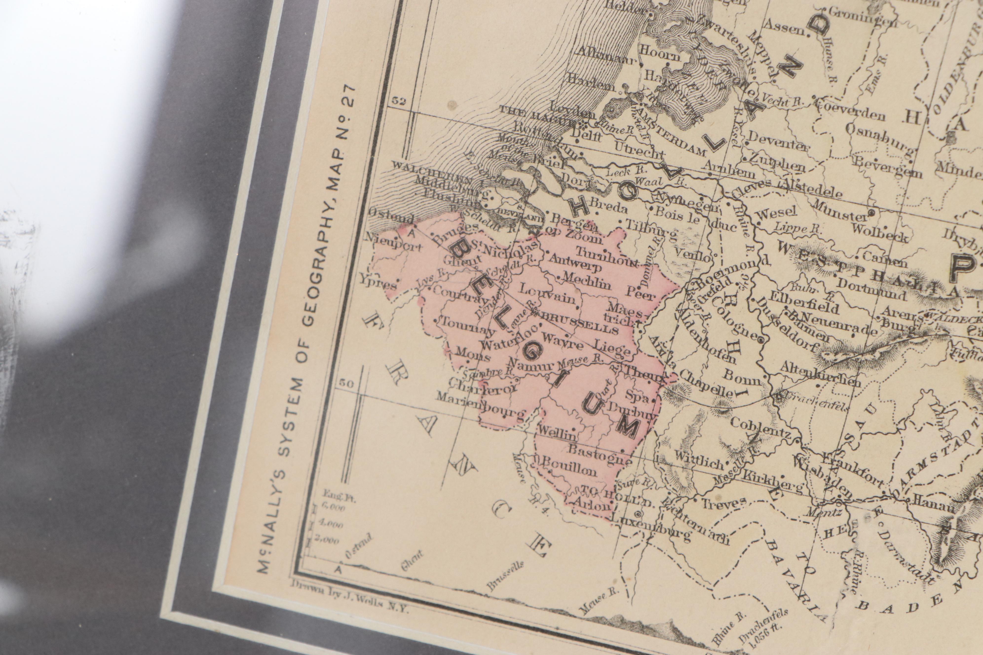 Francis McNally Hand-Colored Engraving Map of Europe, 1871
