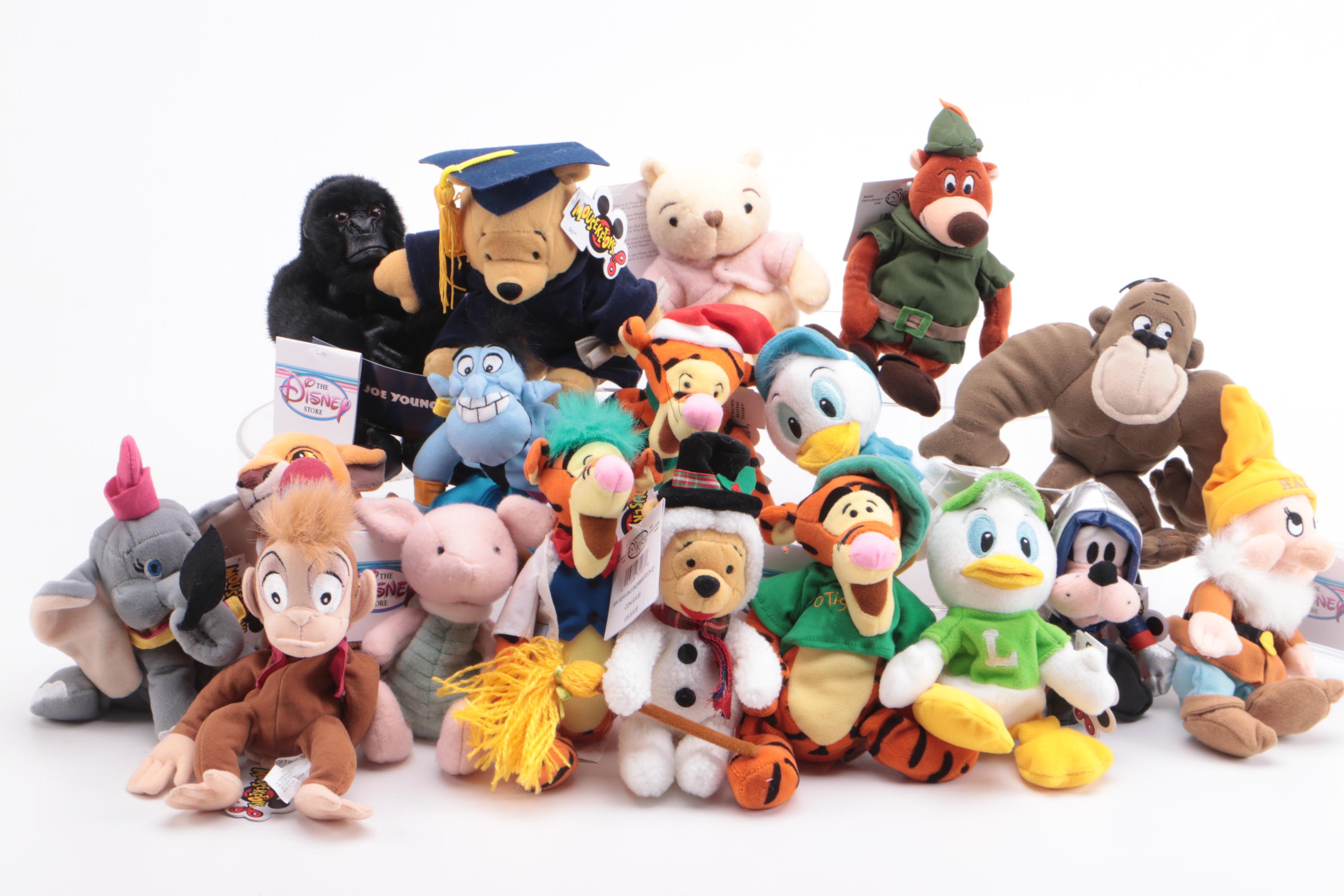Walt Disney Plush Characters Including "Figment" and "A Bug's Life"