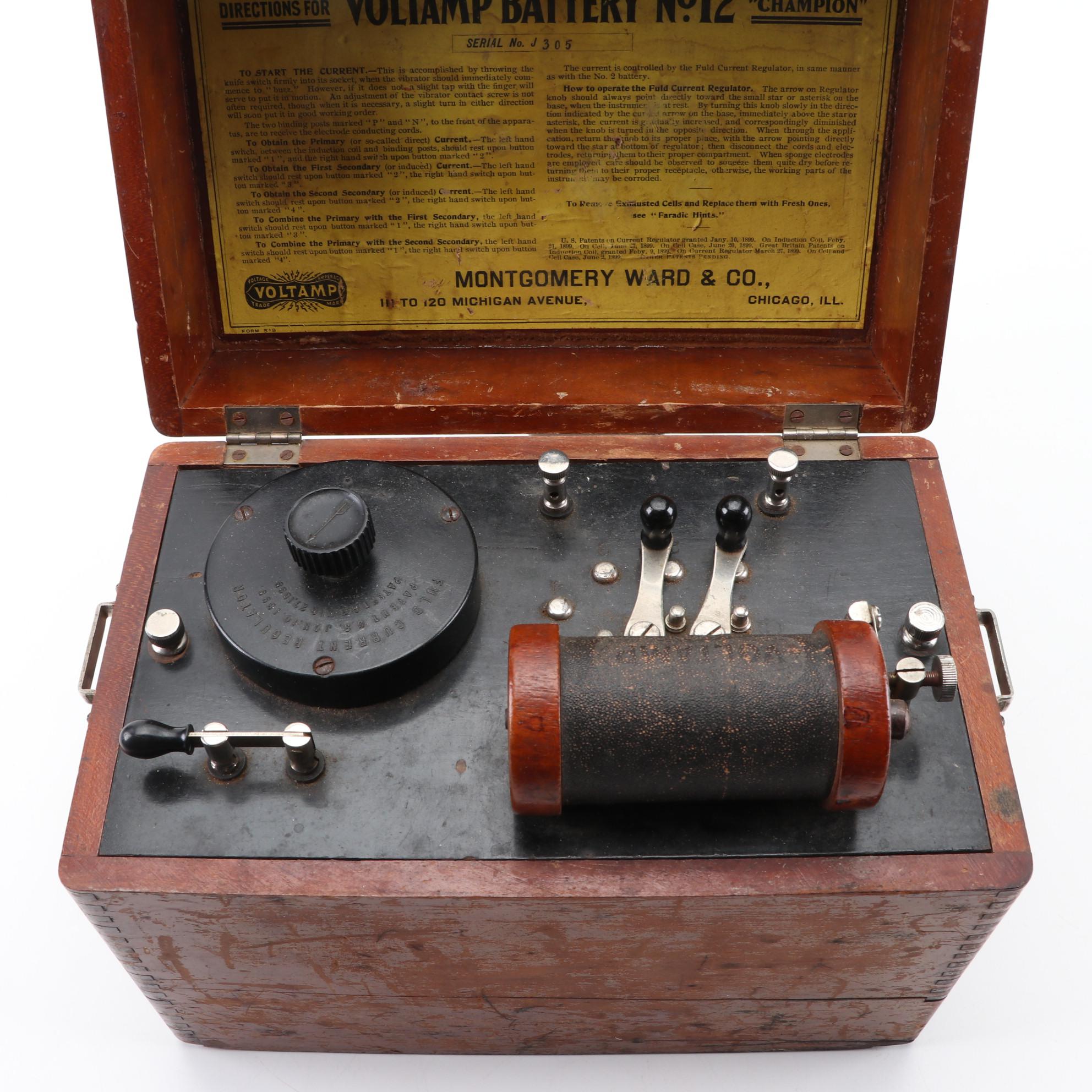 Montgomery Ward & Co. Voltamp "Battery No. 12 Champion" Electrotherapy Machine