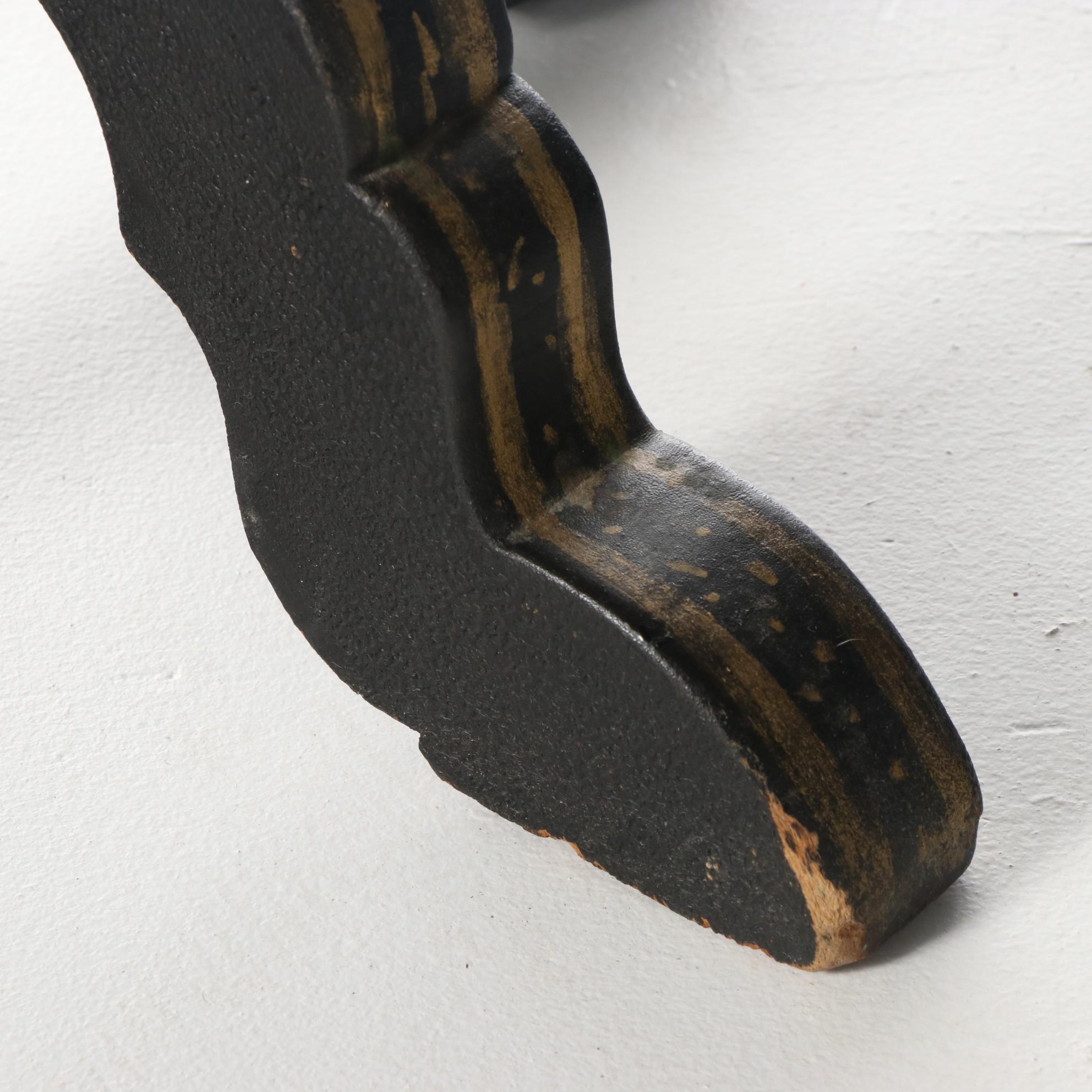 Victorian Ebonized, Polychromed, and MOP-Inlaid Papier Mâché Tilt-Top Table