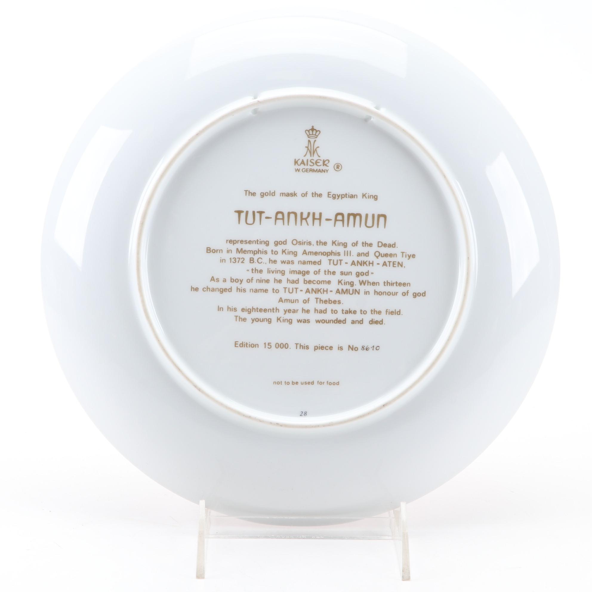 Kaiser "The Gold Mask of the Egyptian King Tut-Ankh-Amun"  Collector's Plate