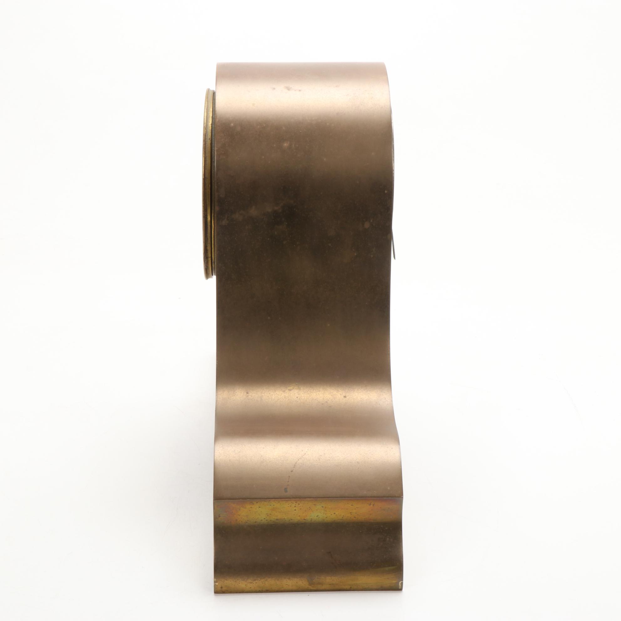 Sessions Walnut and Hamburg American  Etched Brass Tambour Mantle Clocks