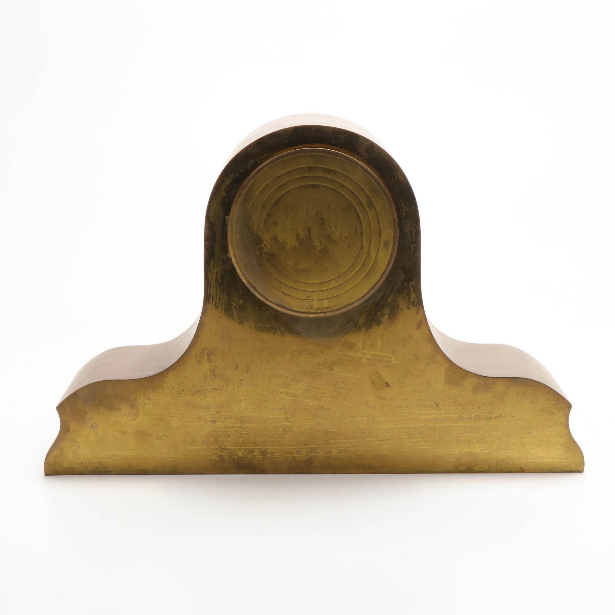 Sessions Walnut and Hamburg American  Etched Brass Tambour Mantle Clocks