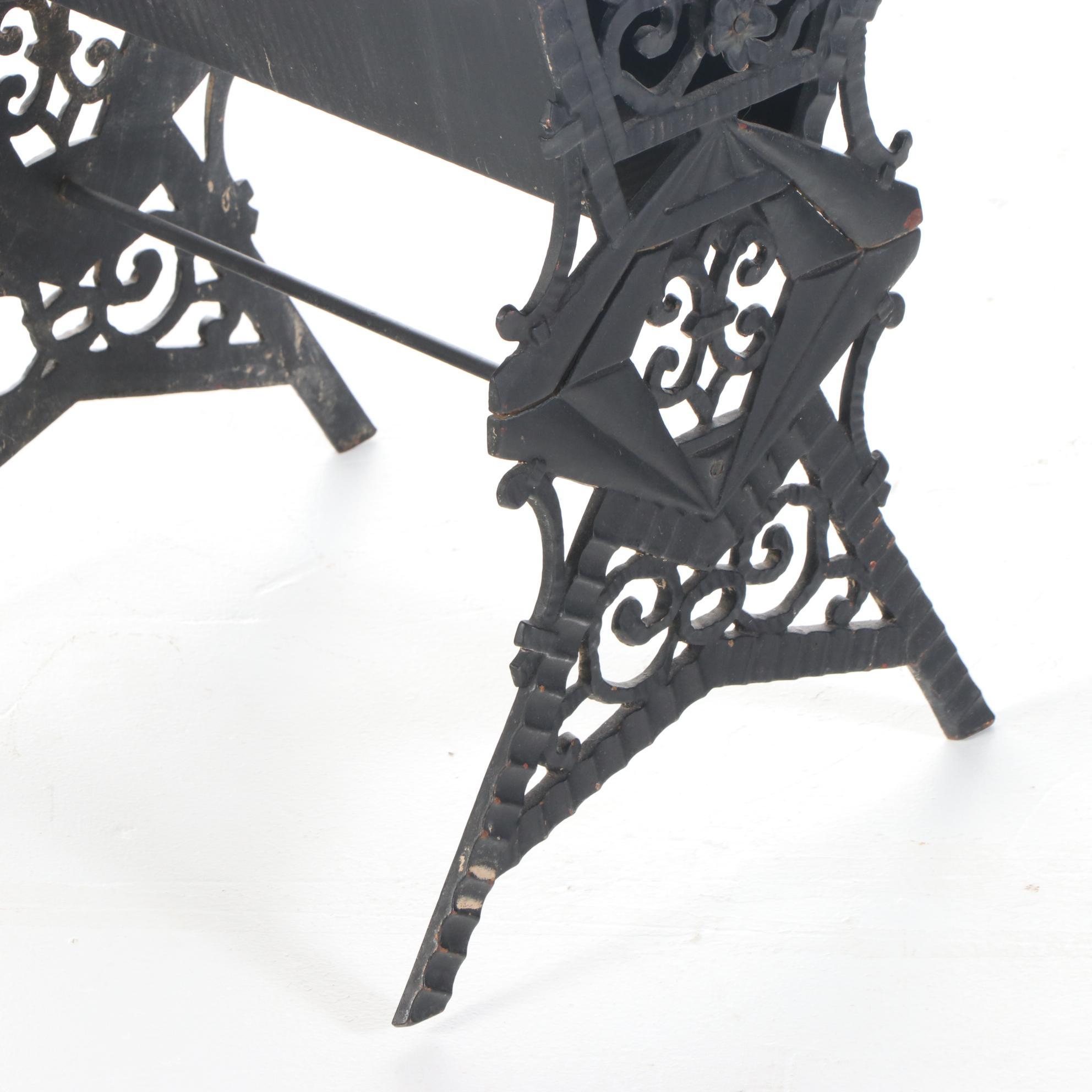Verona Art Deco Cast Iron Magazine Rack, circa 1930