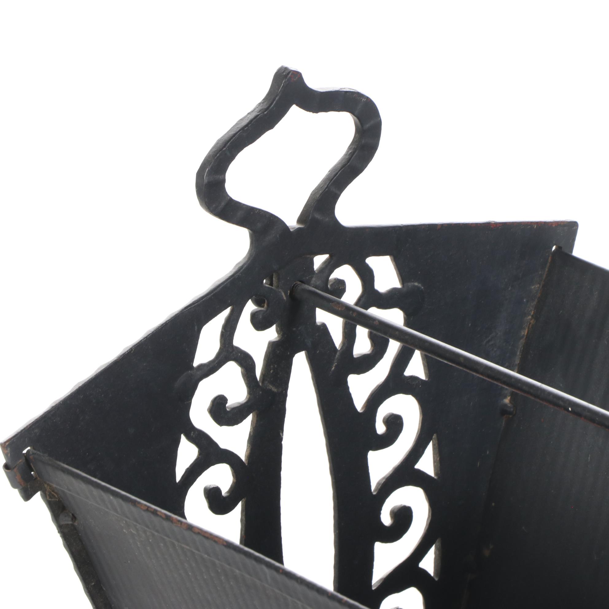Verona Art Deco Cast Iron Magazine Rack, circa 1930