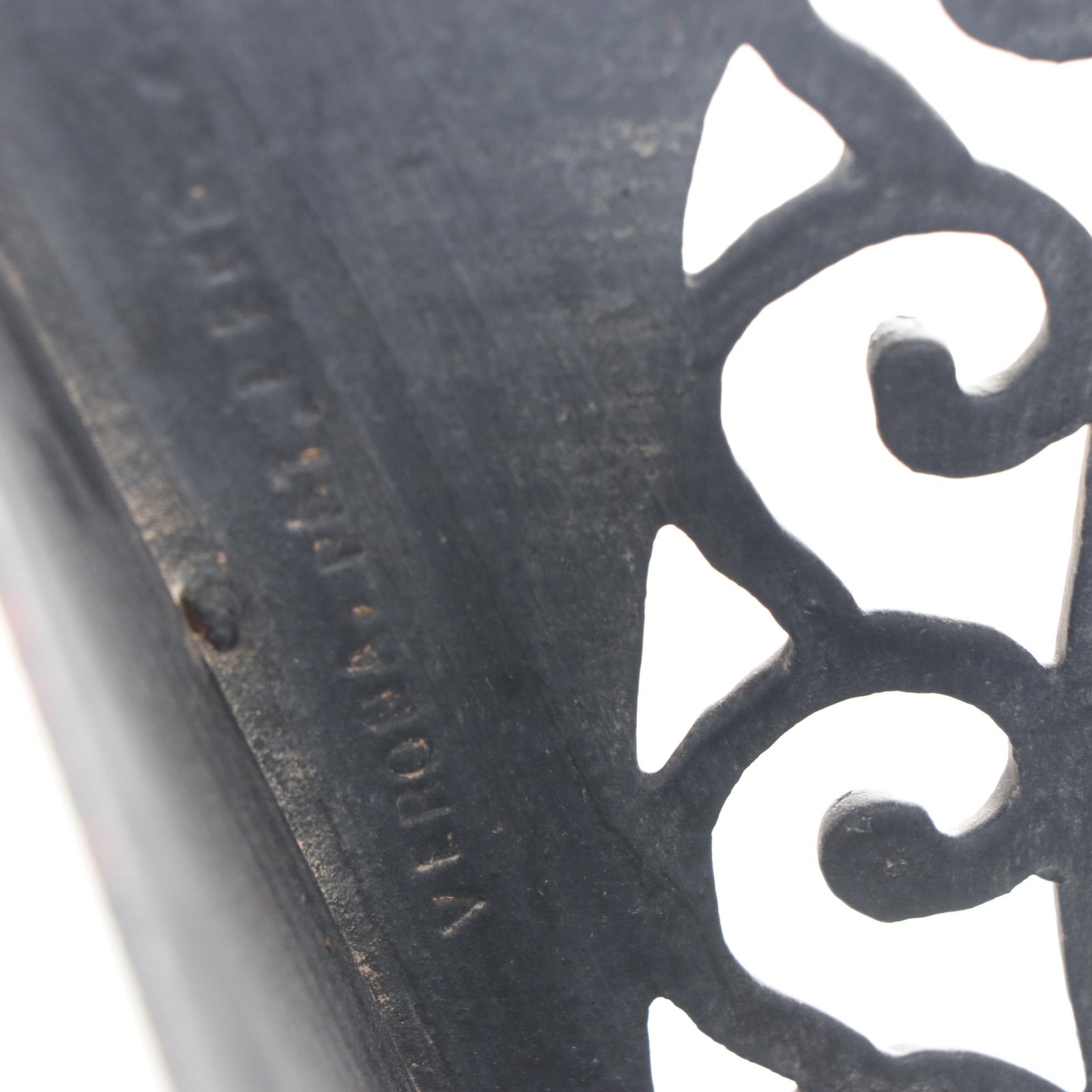 Verona Art Deco Cast Iron Magazine Rack, circa 1930