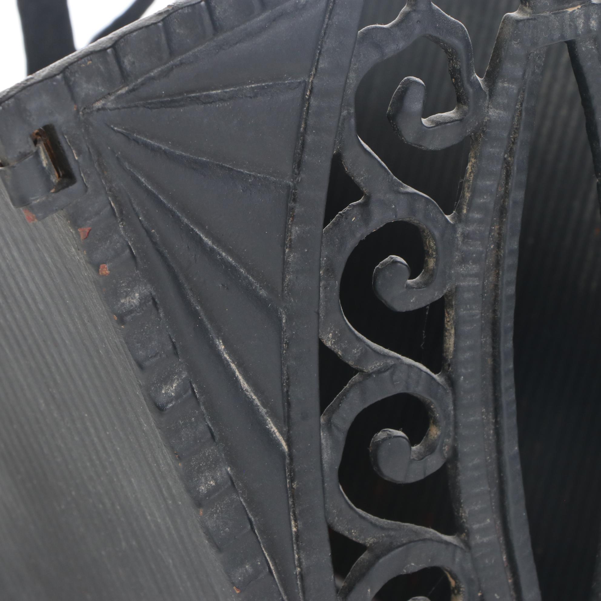 Verona Art Deco Cast Iron Magazine Rack, circa 1930