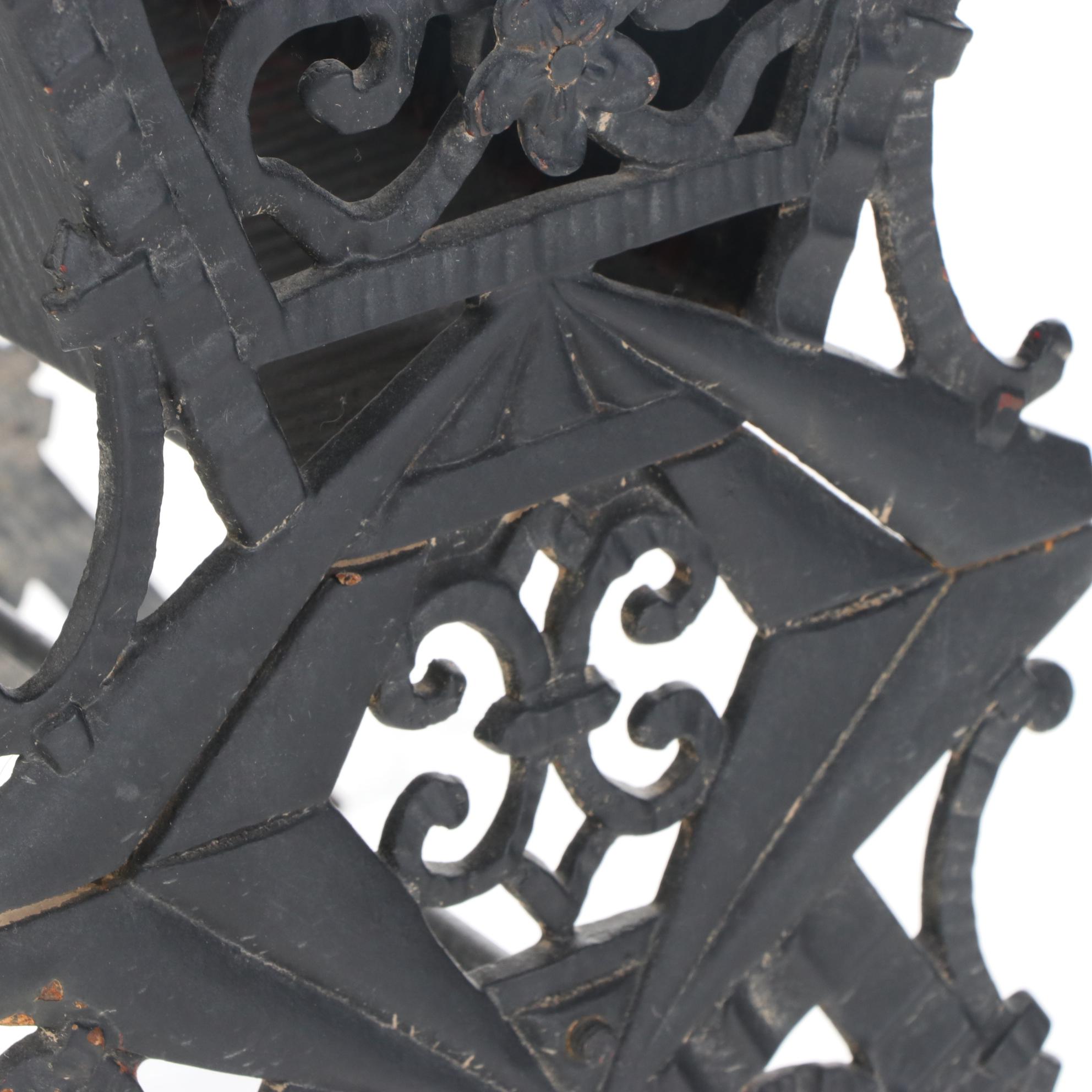 Verona Art Deco Cast Iron Magazine Rack, circa 1930