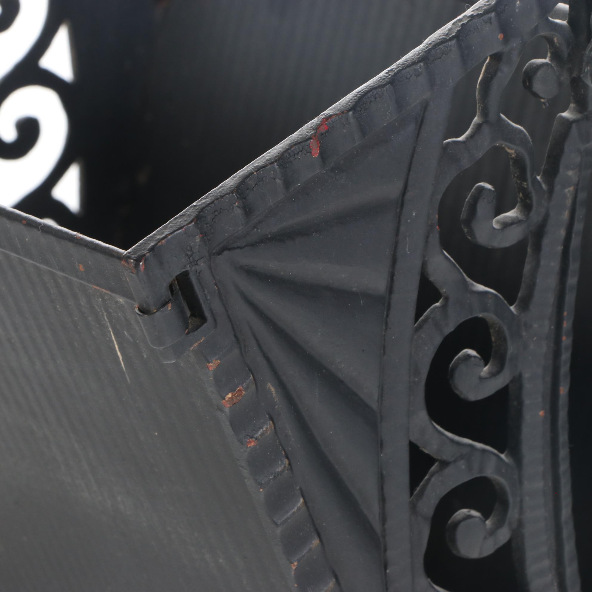 Verona Art Deco Cast Iron Magazine Rack, circa 1930