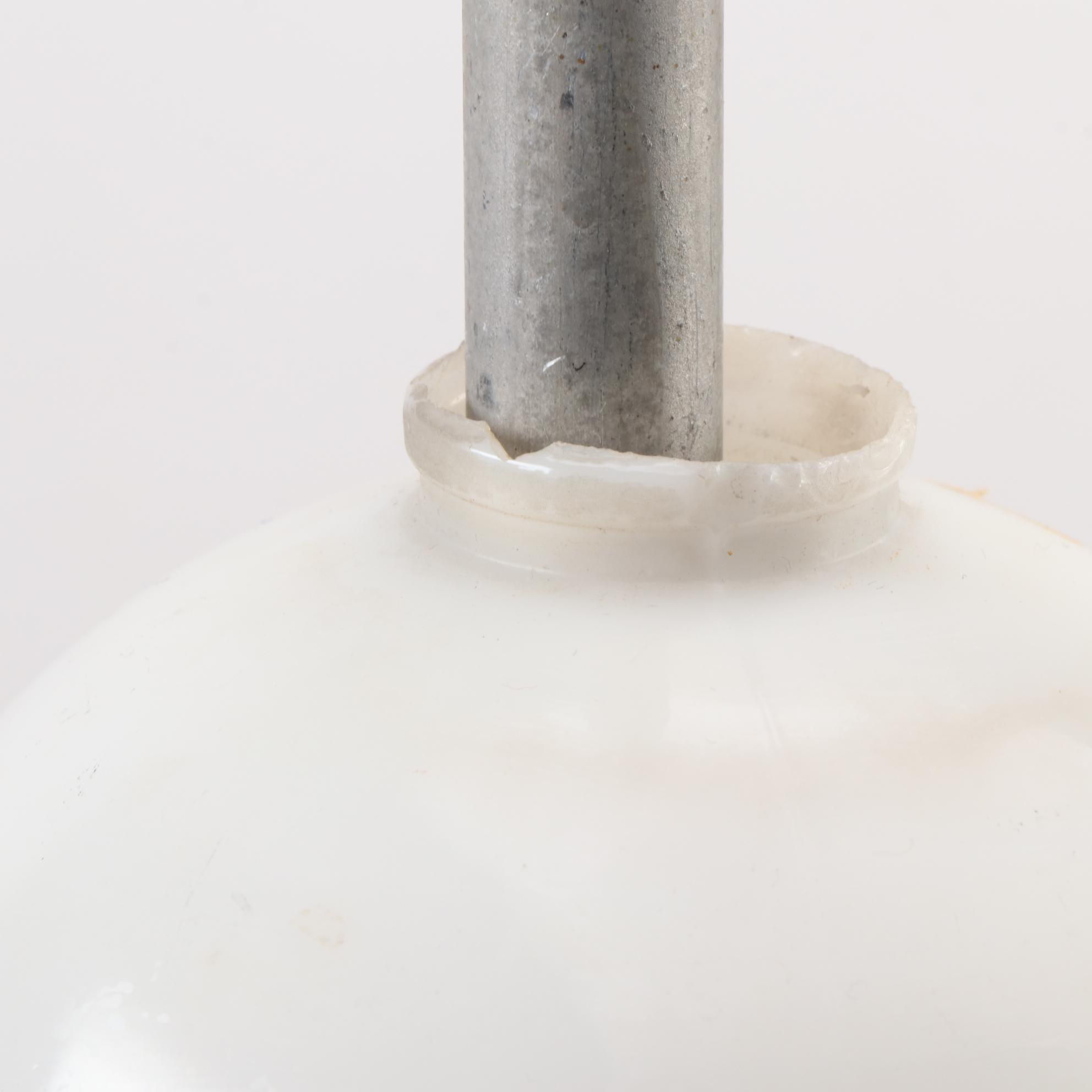 Wrought Iron Lightning Rod with Milk Glass Bulb