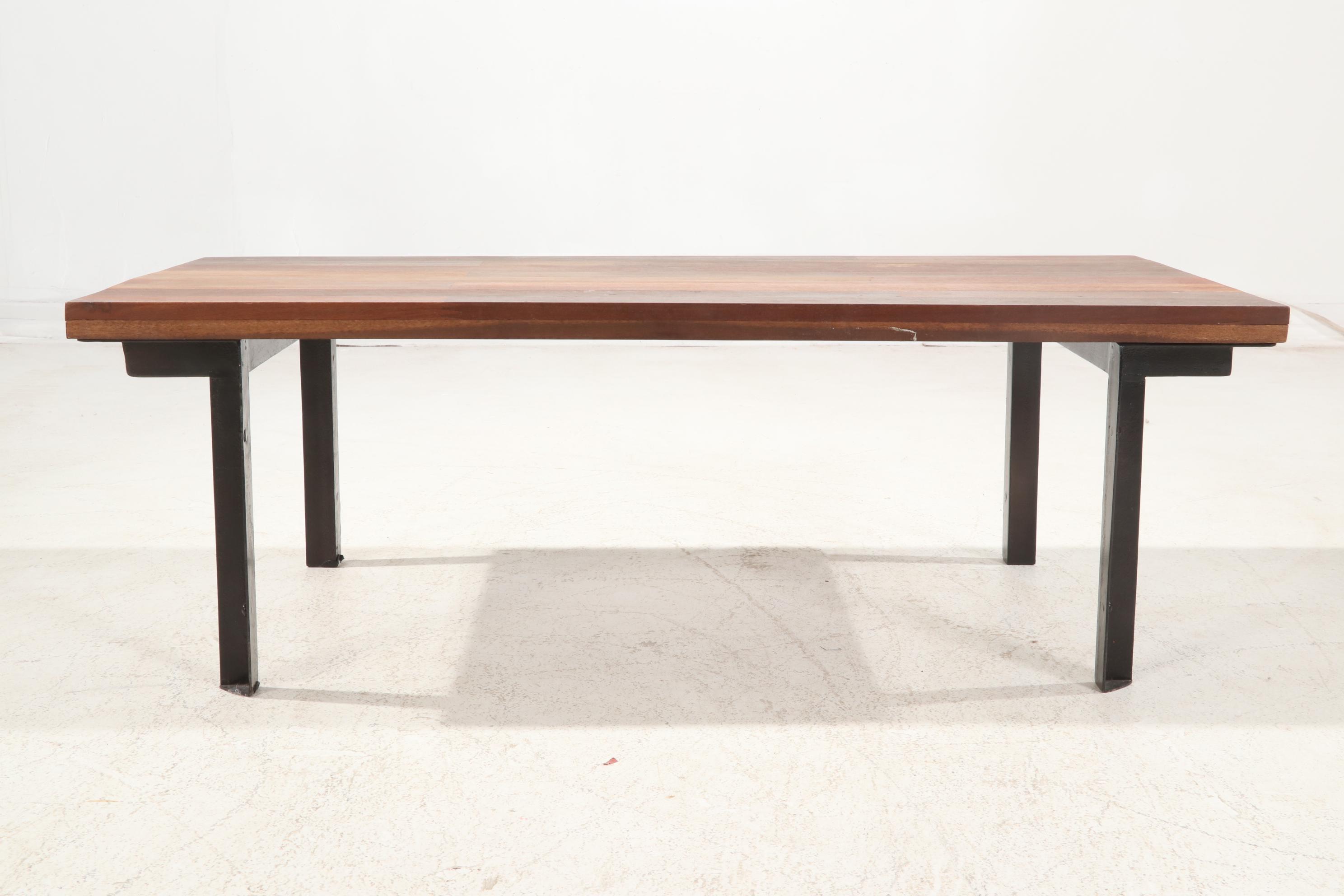 West Elm Steel and Wood Coffee Table