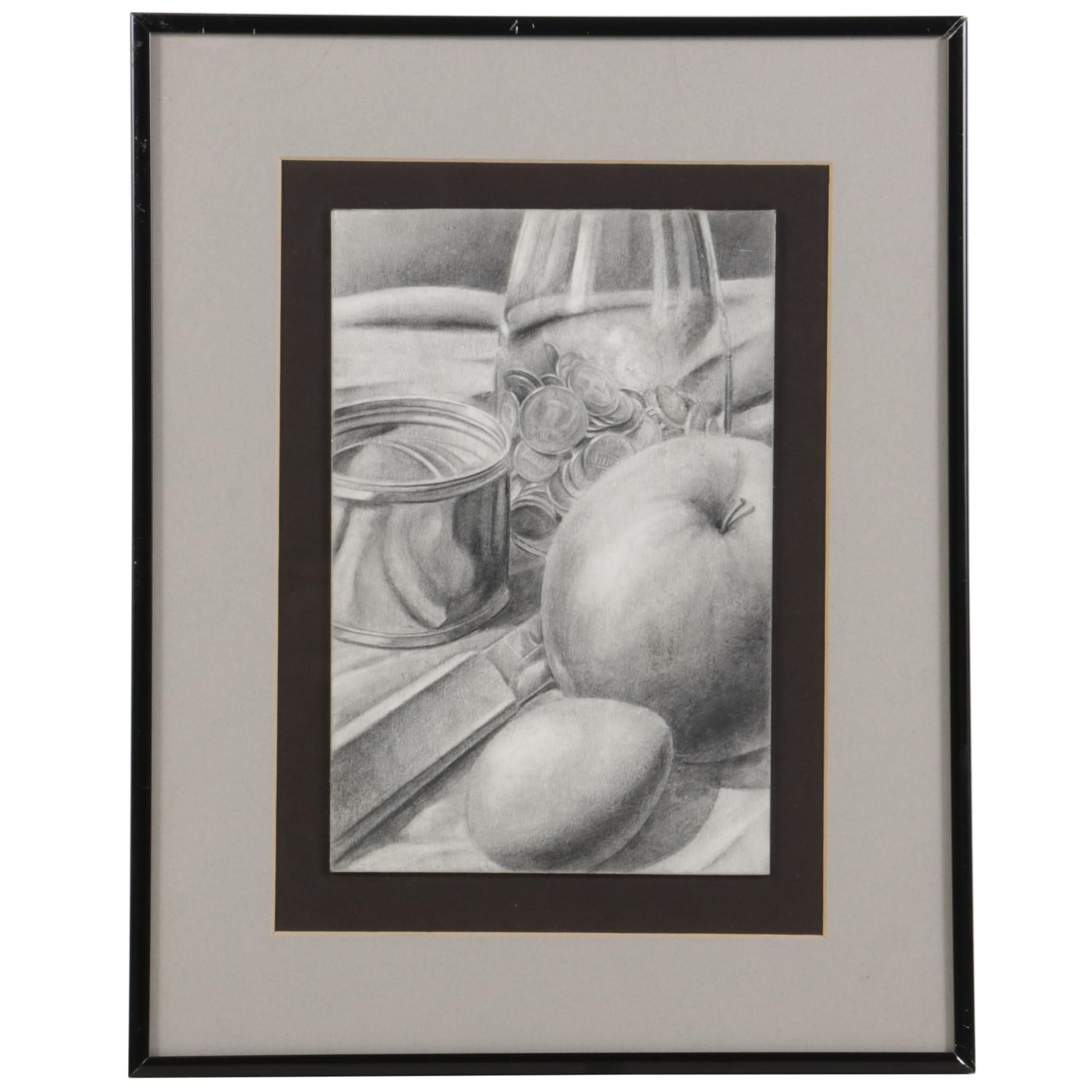 Jason Lewis Still Life Graphite Drawing, Late 20th Century