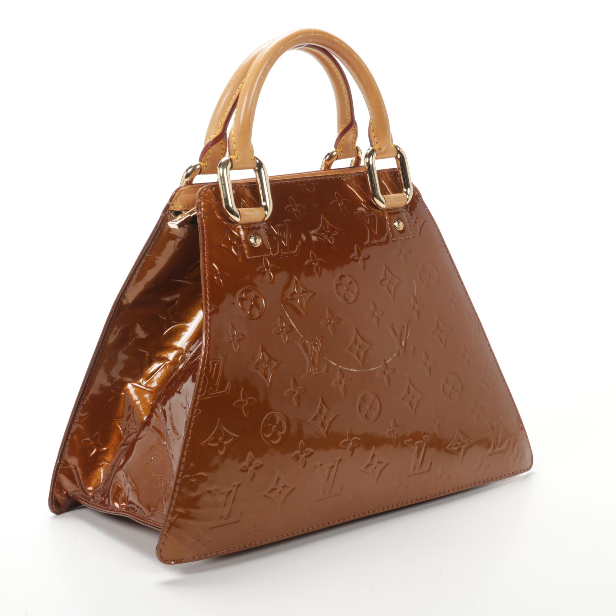 Louis Vuitton Forsyth GM Bag in Bronze Monogram Vernis and Vachetta Leather
